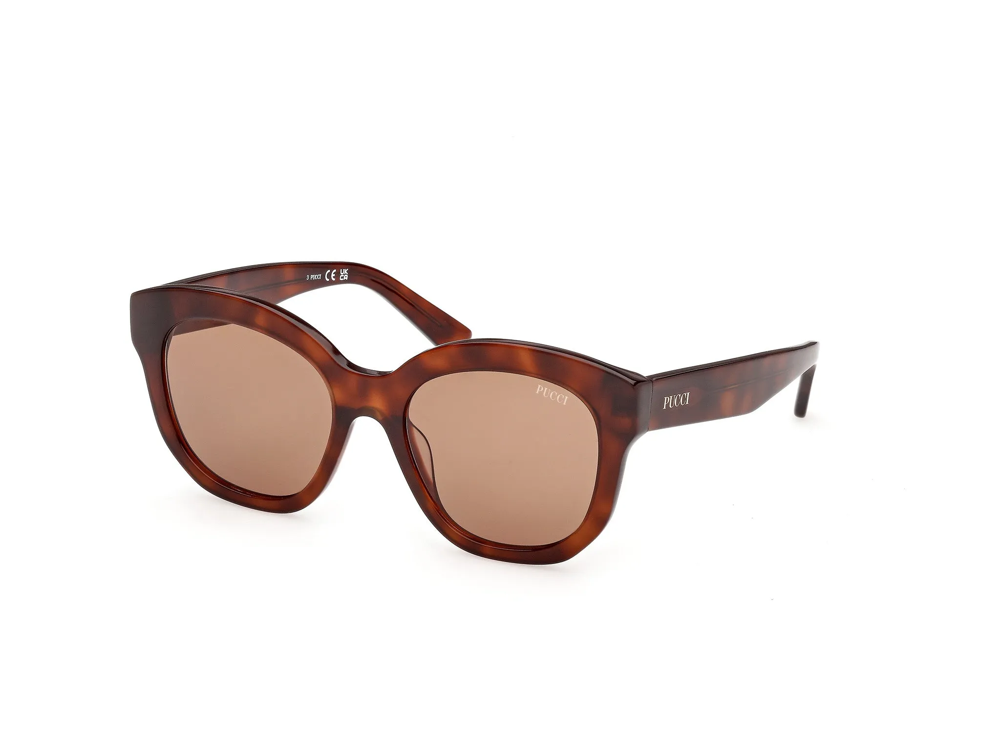 Emilio Pucci EP0254 53E Occhiali da sole Acetato Havana Marrone Geometrica Normale - immagine 1