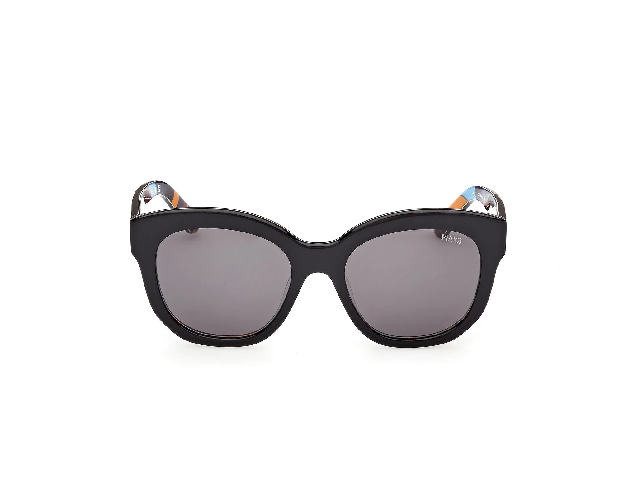 Emilio Pucci EP0254 05A Occhiali da sole Acetato Nero Fumo Geometrica Normale - immagine 2