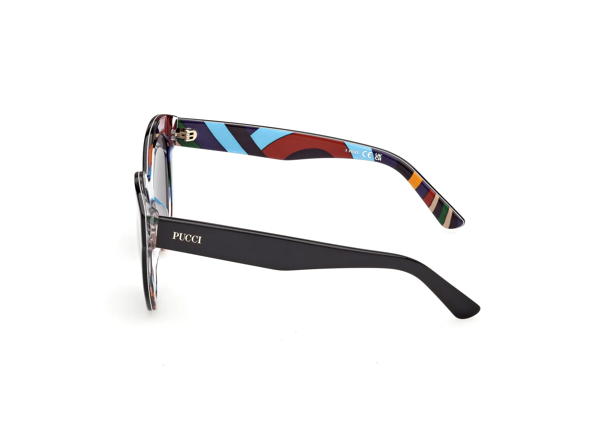 Emilio Pucci EP0254 05A Occhiali da sole Acetato Nero Fumo Geometrica Normale - immagine 3