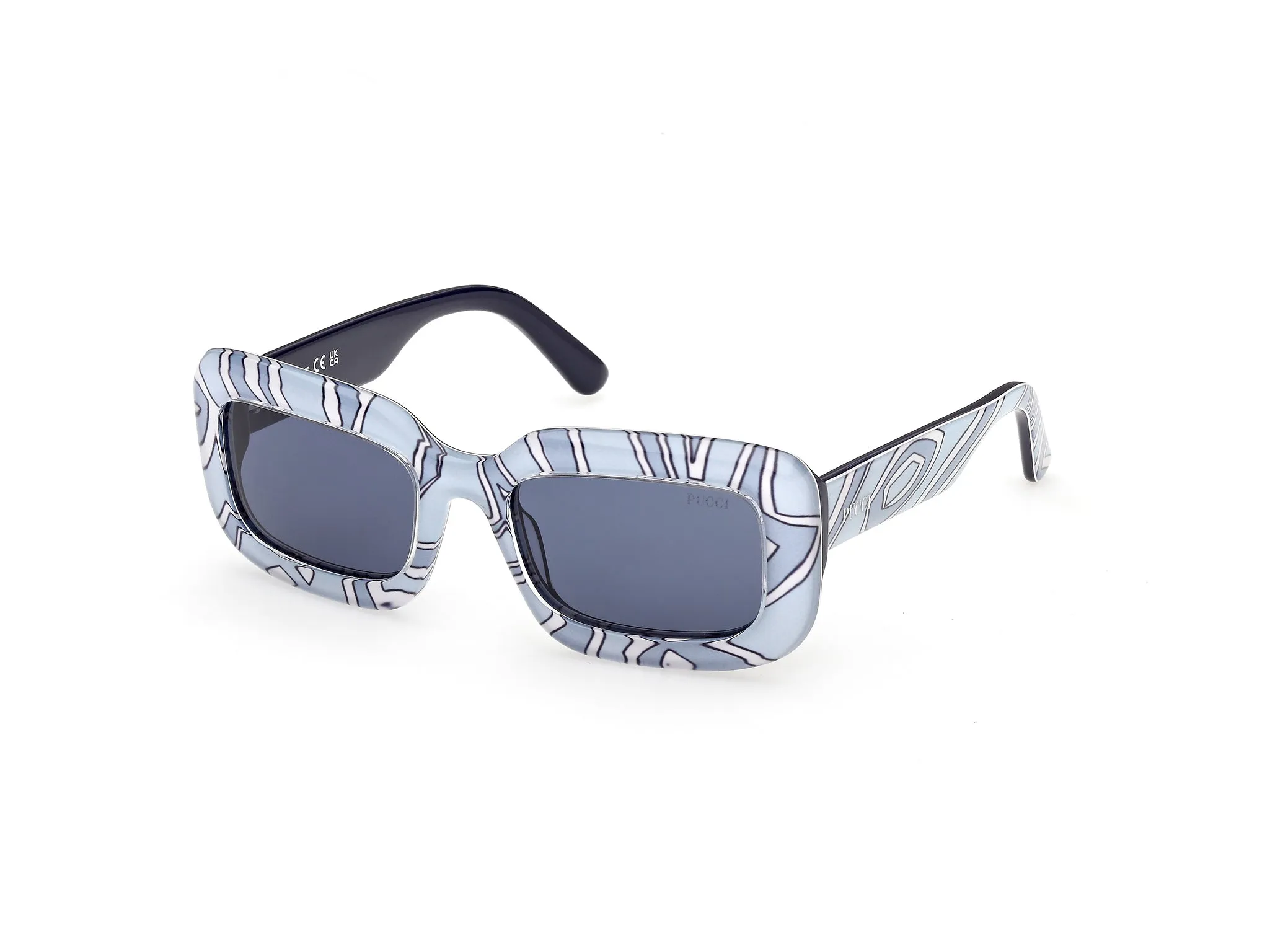 Emilio Pucci EP0253 99V Occhiali da sole Acetato Multi-colore Blu Squadrata Normale - immagine 1