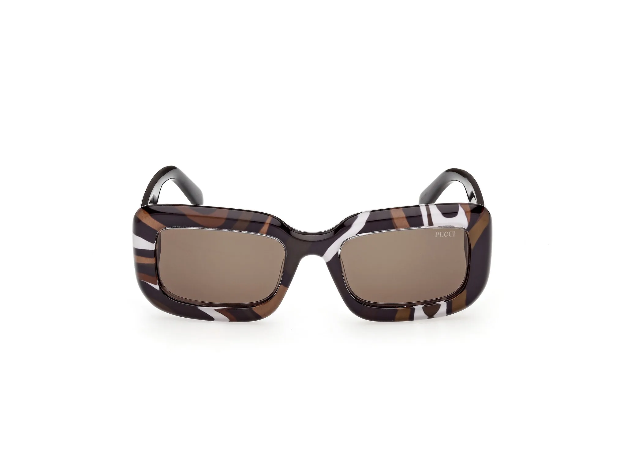 Emilio Pucci EP0253 99E Occhiali da sole Acetato Multi-colore Marrone Squadrata Normale - immagine 2