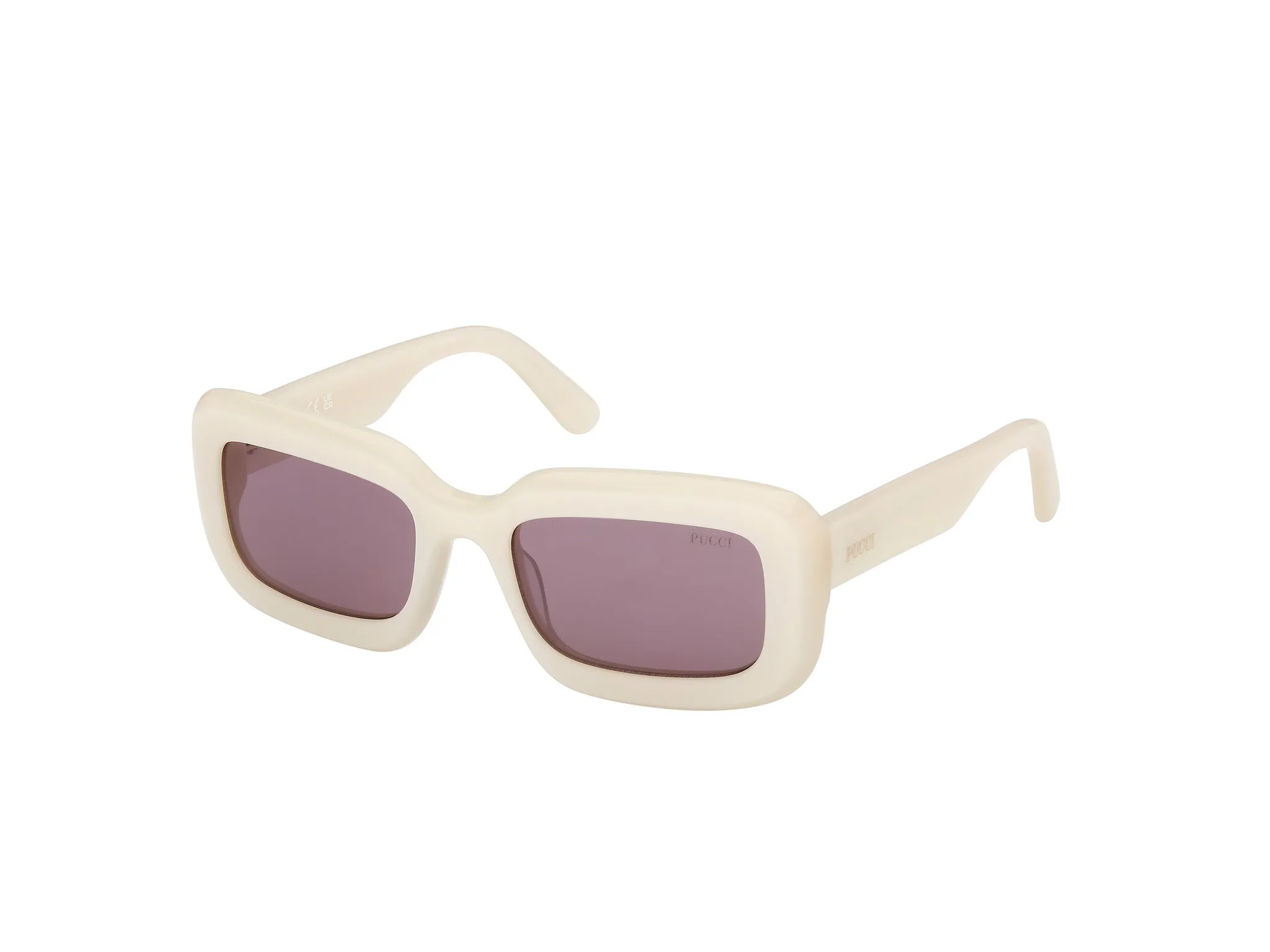 Emilio Pucci EP0253 25S Occhiali da sole Acetato Bianco Viola Squadrata Normale - immagine 1