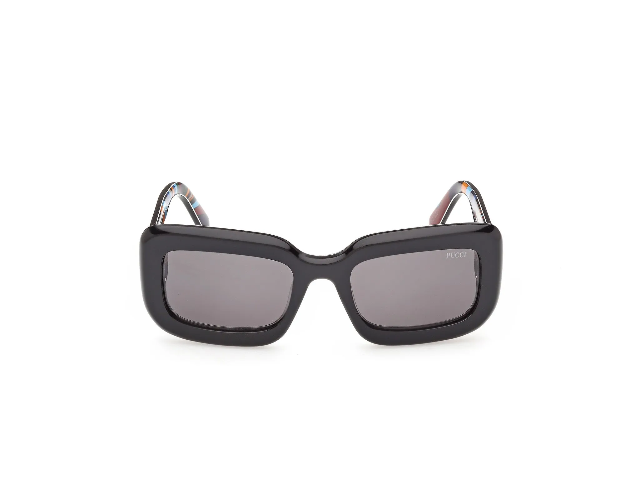 Emilio Pucci EP0253 05A Occhiali da sole Acetato Nero Fumo Squadrata Normale - immagine 2