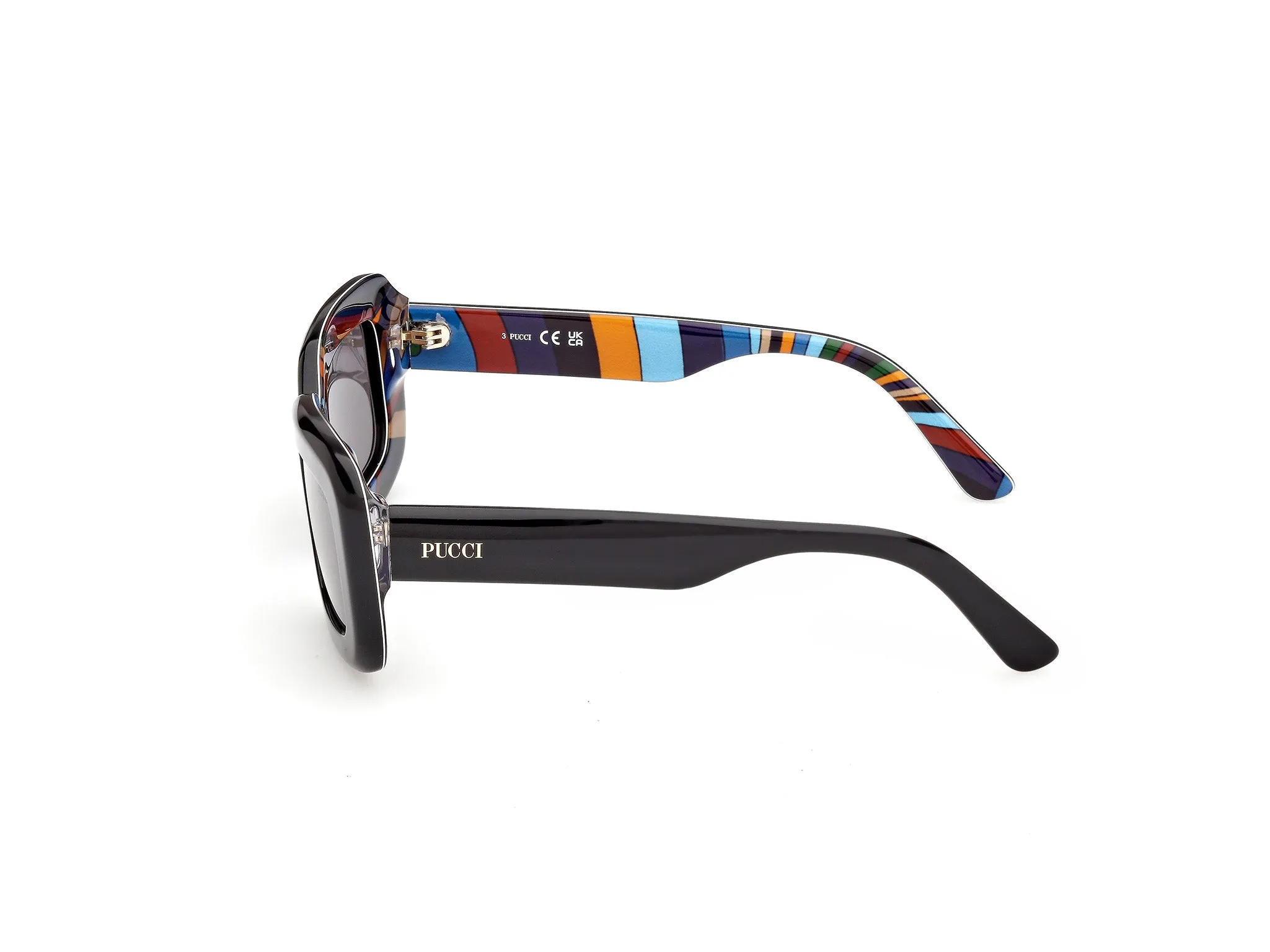 Emilio Pucci EP0253 05A Occhiali da sole Acetato Nero Fumo Squadrata Normale - immagine 3