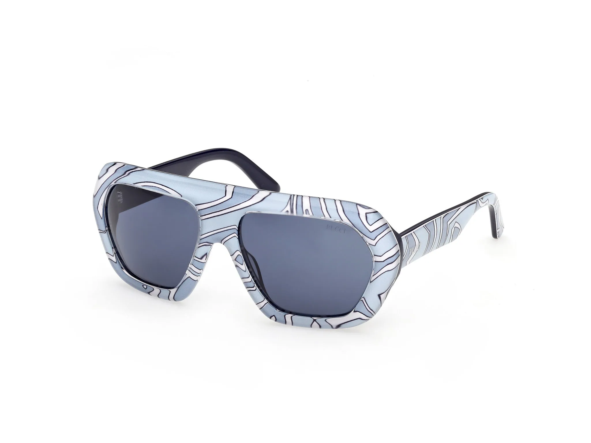 Emilio Pucci EP0252 99V Occhiali da sole Acetato Multi-colore Blu Geometrica Normale - immagine 1