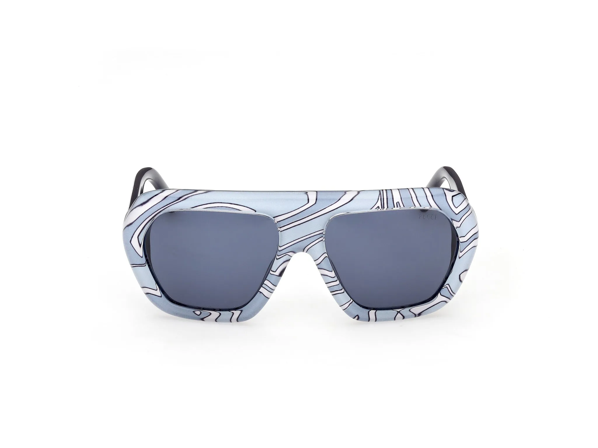 Emilio Pucci EP0252 99V Occhiali da sole Acetato Multi-colore Blu Geometrica Normale - immagine 2