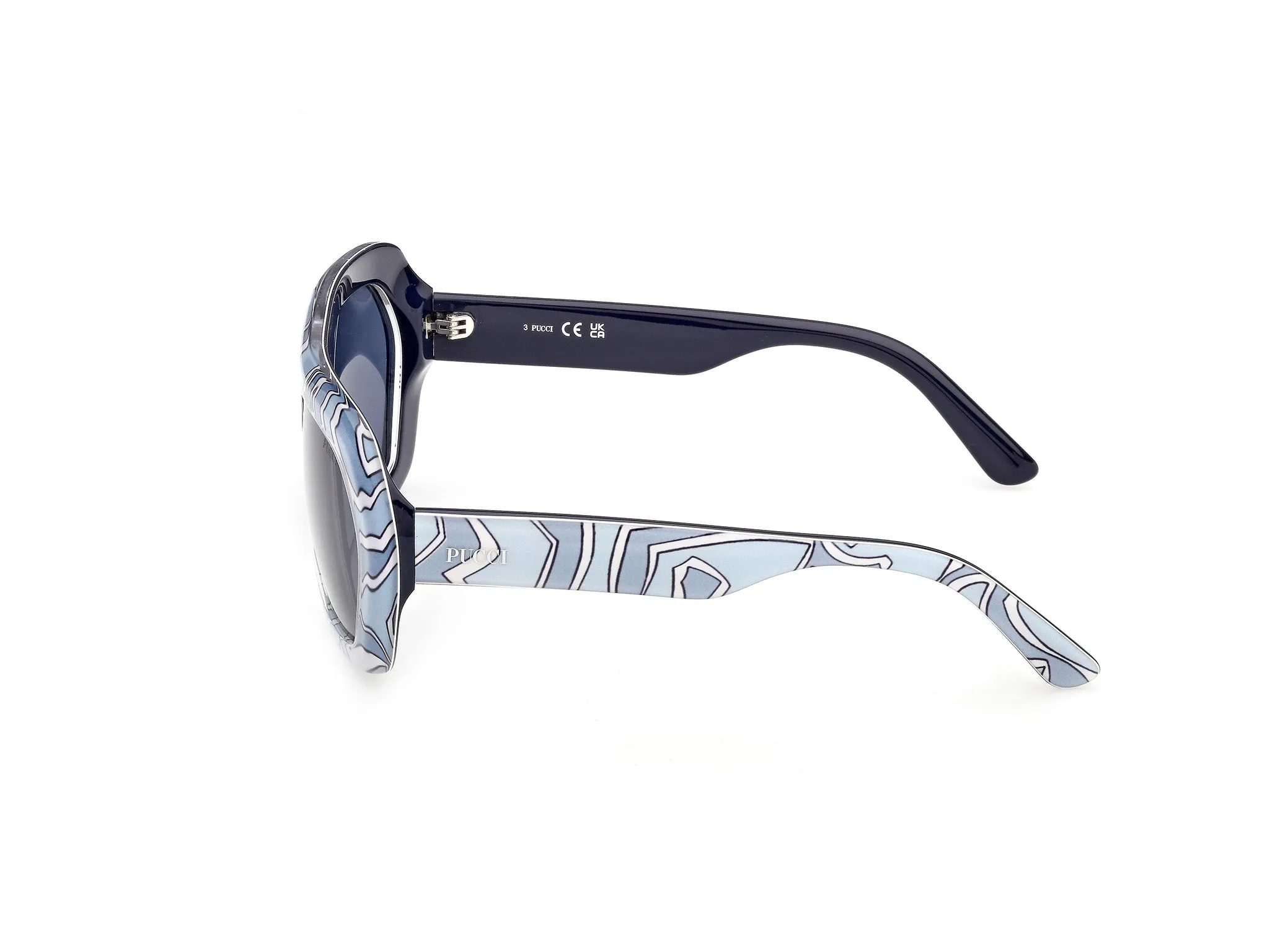 Emilio Pucci EP0252 99V Occhiali da sole Acetato Multi-colore Blu Geometrica Normale - immagine 3