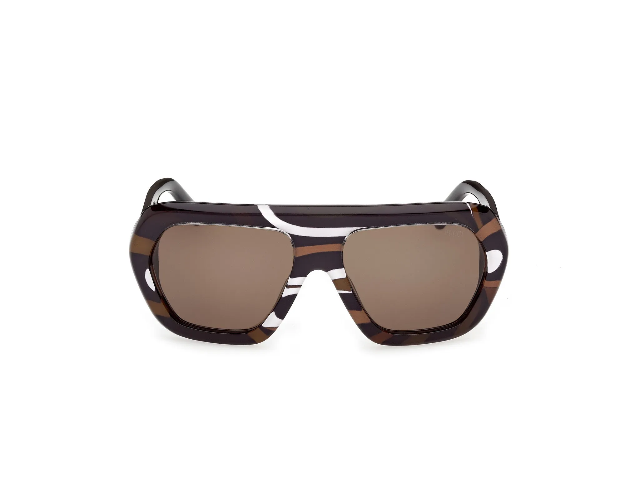 Emilio Pucci EP0252 99E Occhiali da sole Acetato Multi-colore Marrone Geometrica Normale - immagine 2