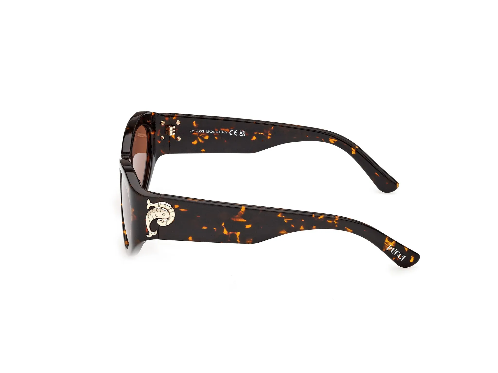 Emilio Pucci EP0249 52E Occhiali da sole Acetato Havana Marrone Cat Eye Normale - immagine 3