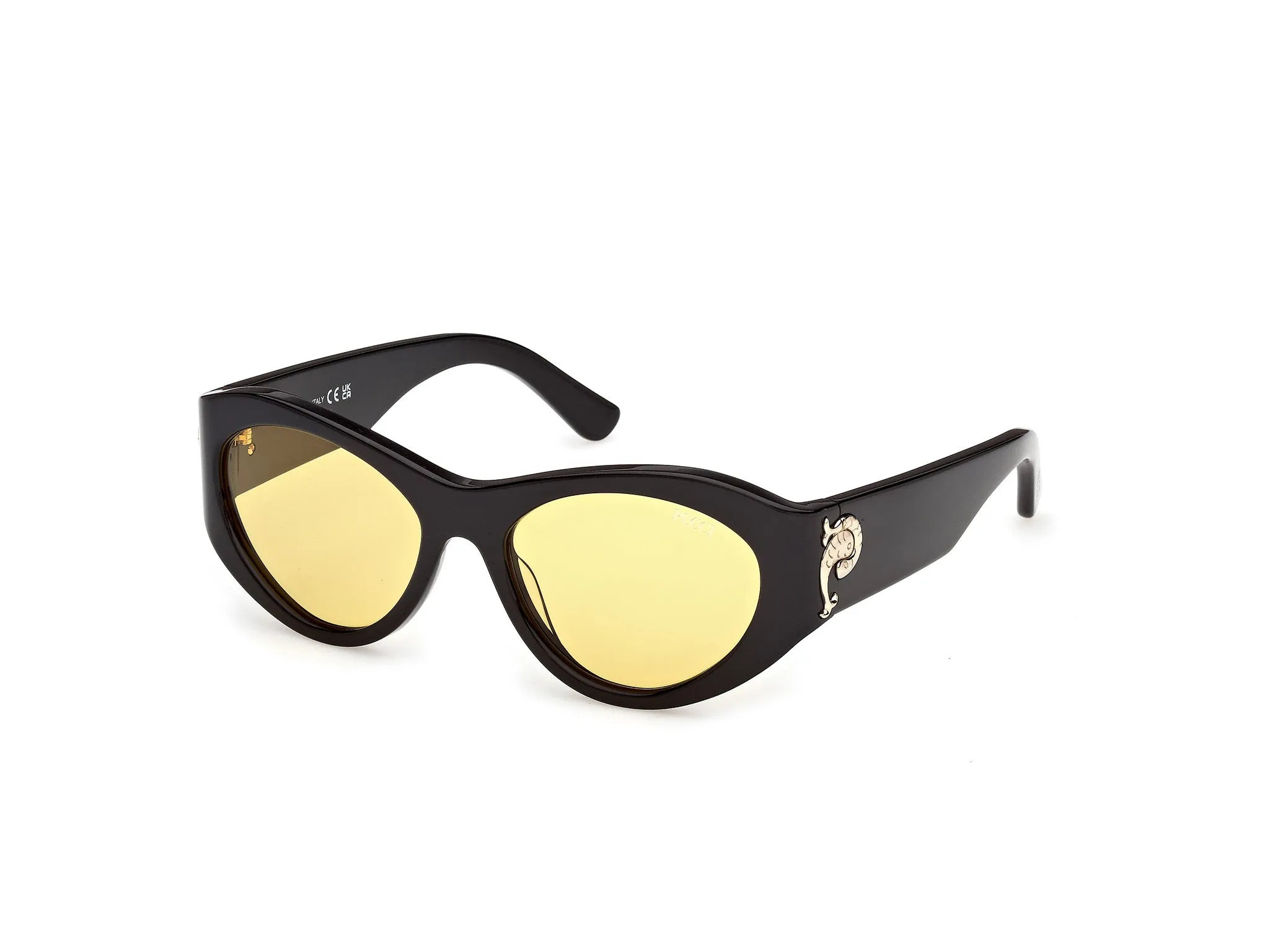 Emilio Pucci EP0249 01E Occhiali da sole Acetato Nero Giallo Cat Eye Normale - immagine 1