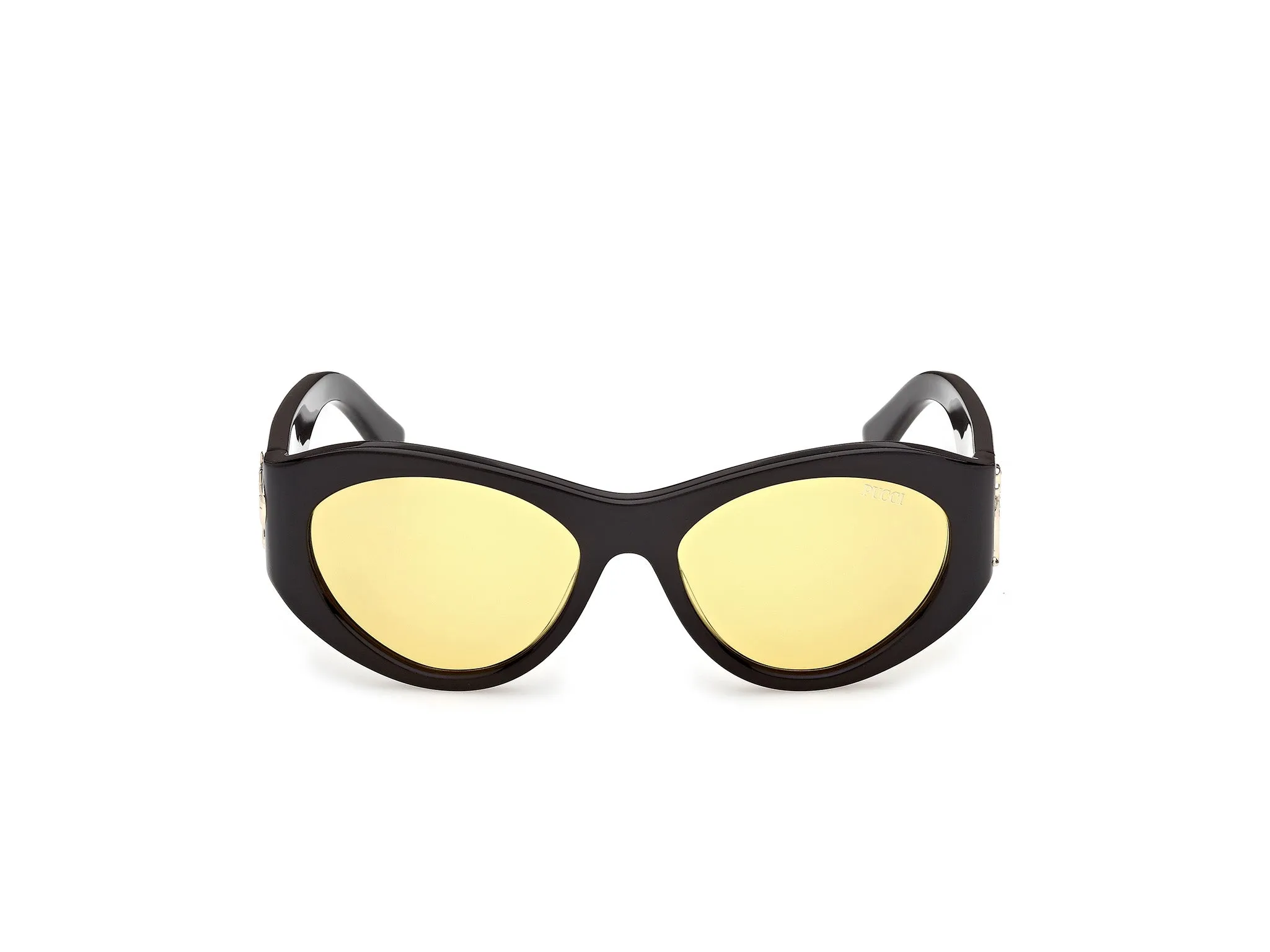 Emilio Pucci EP0249 01E Occhiali da sole Acetato Nero Giallo Cat Eye Normale - immagine 2