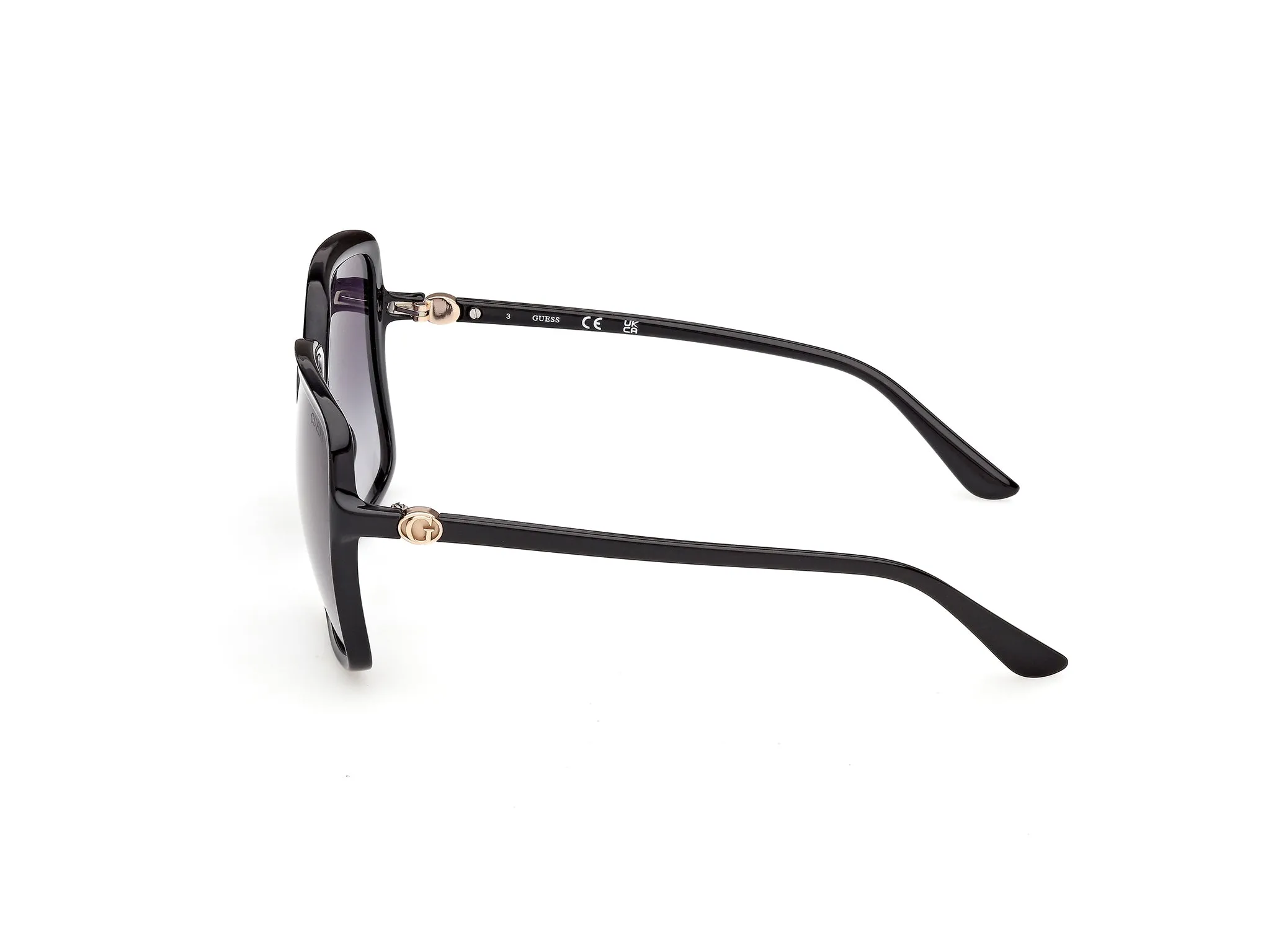 Guess GU00280 01B Occhiali da sole Iniettato Nero Fumo Squadrata Normale - immagine 3