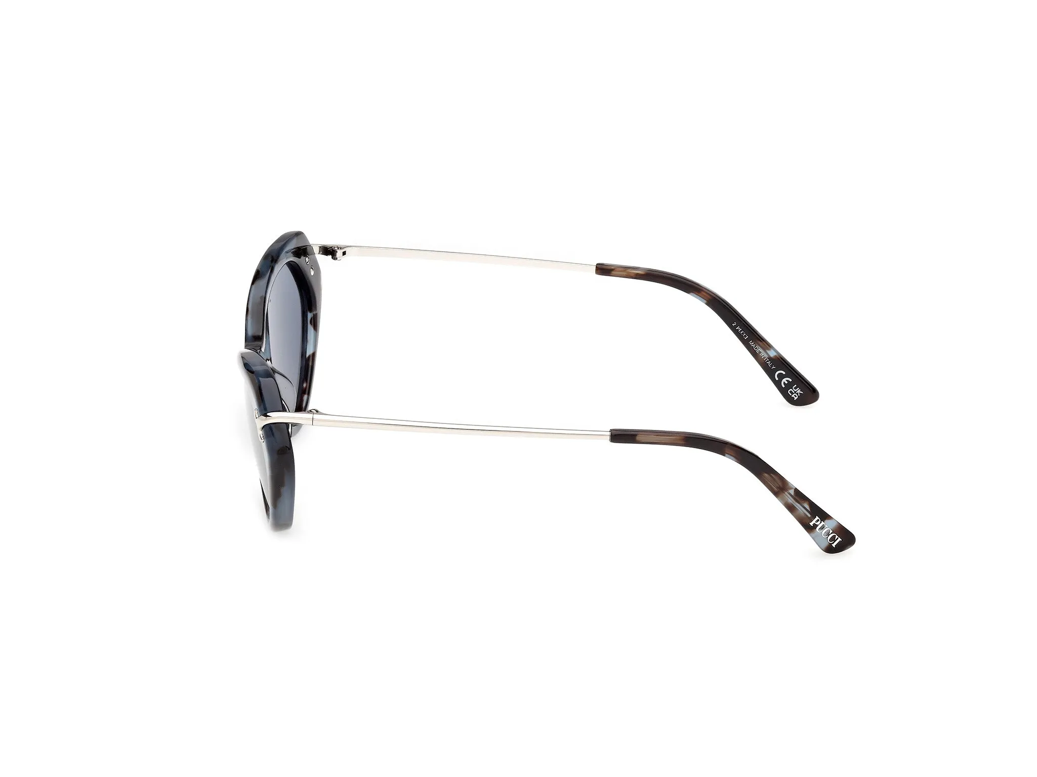 Emilio Pucci EP0251 55V Occhiali da sole Acetato Havana Blu Cat Eye Normale - immagine 3