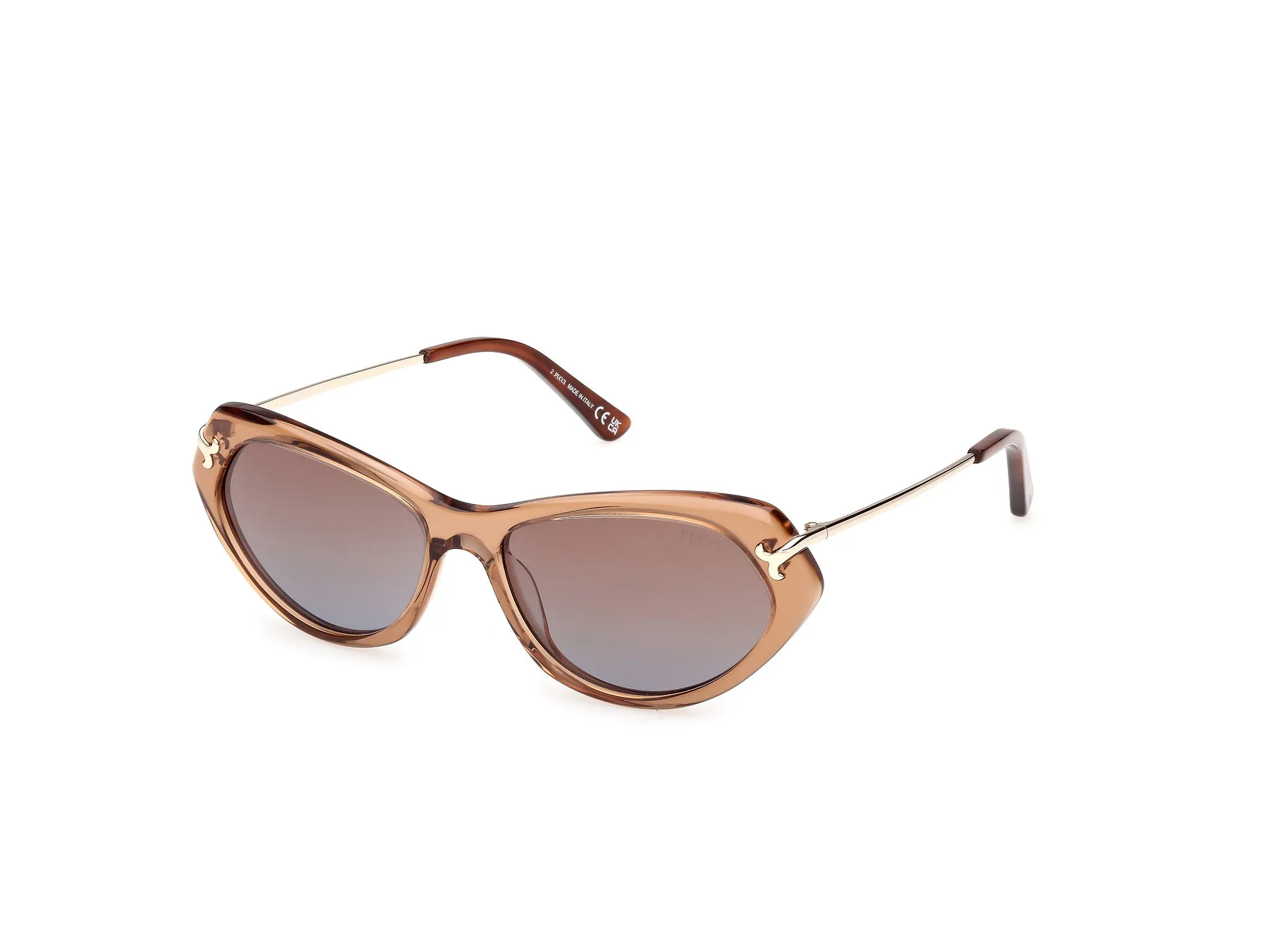 Emilio Pucci EP0251 45F Occhiali da sole Acetato Marrone Marrone Cat Eye Normale - immagine 1