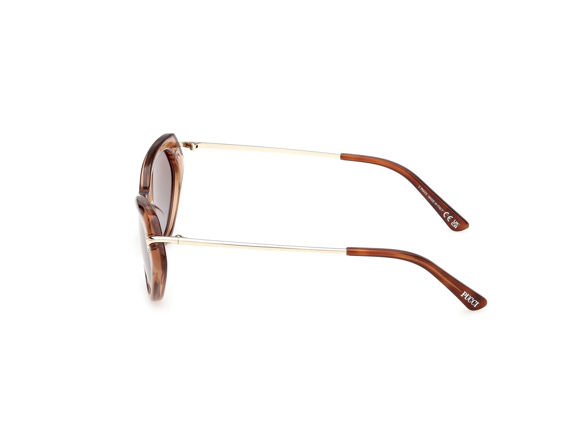 Emilio Pucci EP0251 45F Occhiali da sole Acetato Marrone Marrone Cat Eye Normale - immagine 3