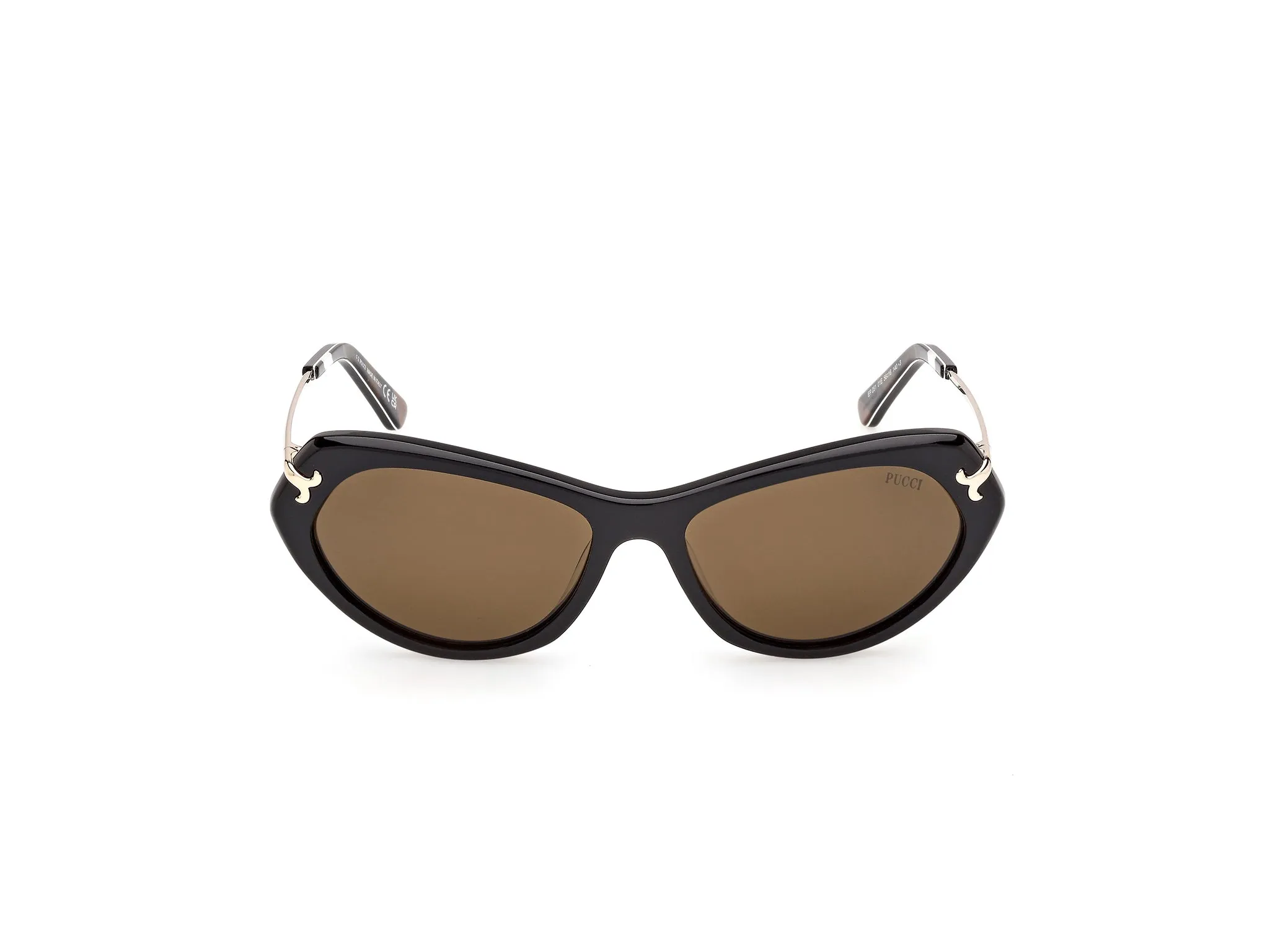 Emilio Pucci EP0251 01E Occhiali da sole Acetato Nero Marrone Cat Eye Normale - immagine 2