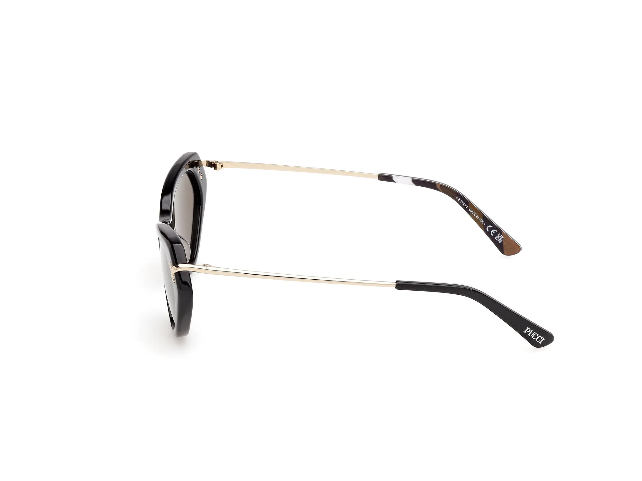 Emilio Pucci EP0251 01E Occhiali da sole Acetato Nero Marrone Cat Eye Normale - immagine 3