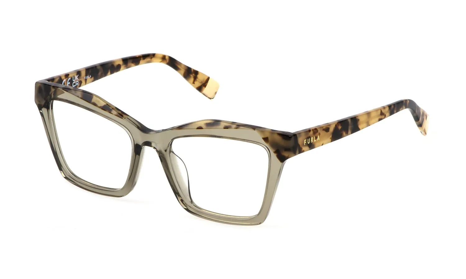 Furla VFU767V 0G61 Montature da vista Acetato Verde Geometrica - immagine 1