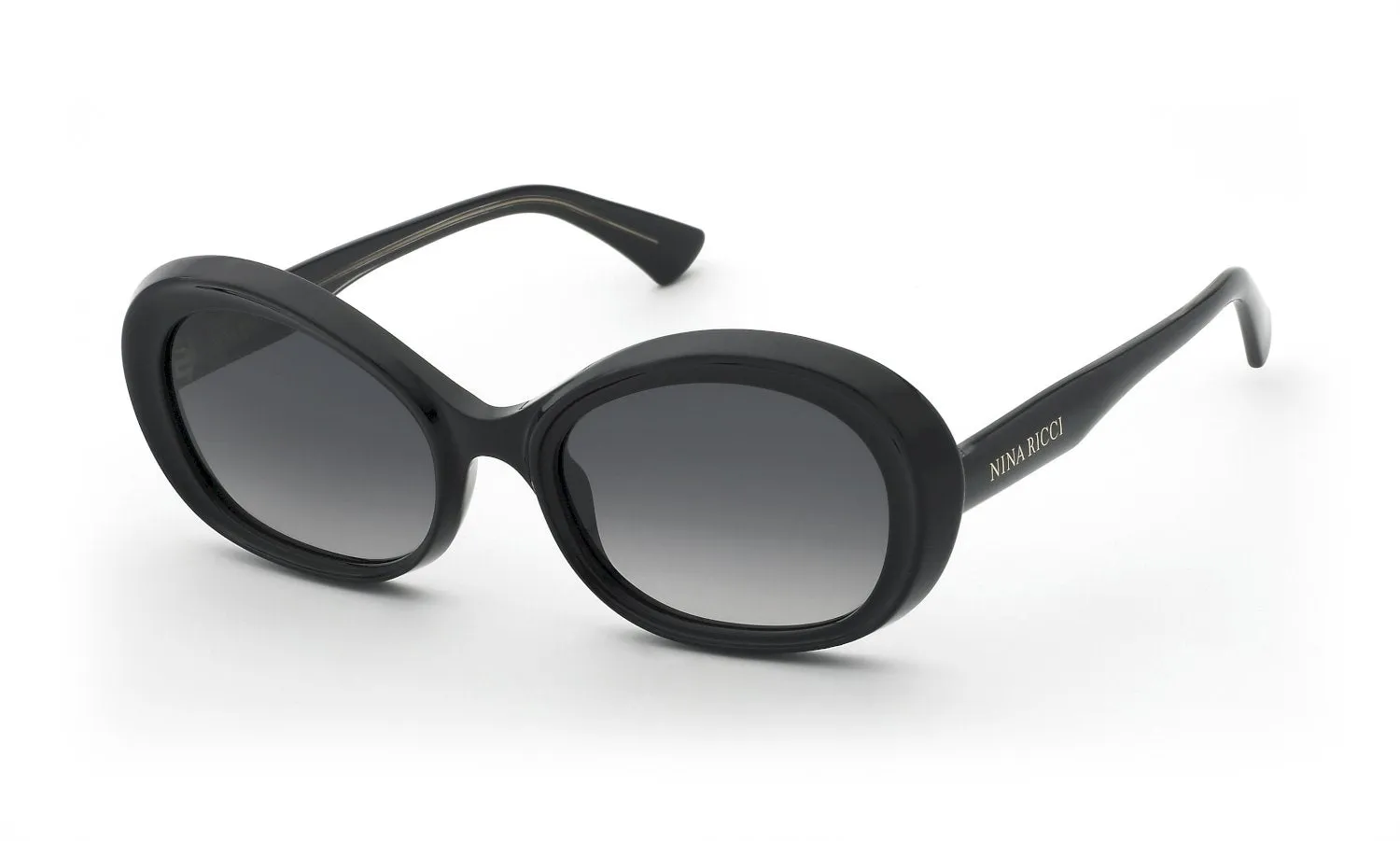 Nina Ricci SNR459 700 Occhiali da sole Acetato Nero Fumo Geometrica Normale Sfumato - immagine 1