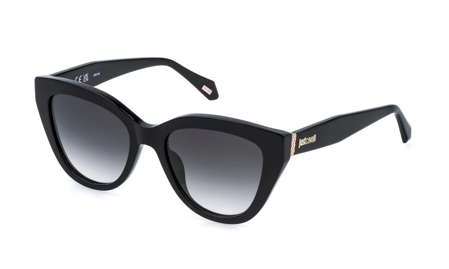 Just Cavalli SJC173 700 Occhiali da sole Acetato Nero Fumo Farfalla Normale Sfumato - immagine 1