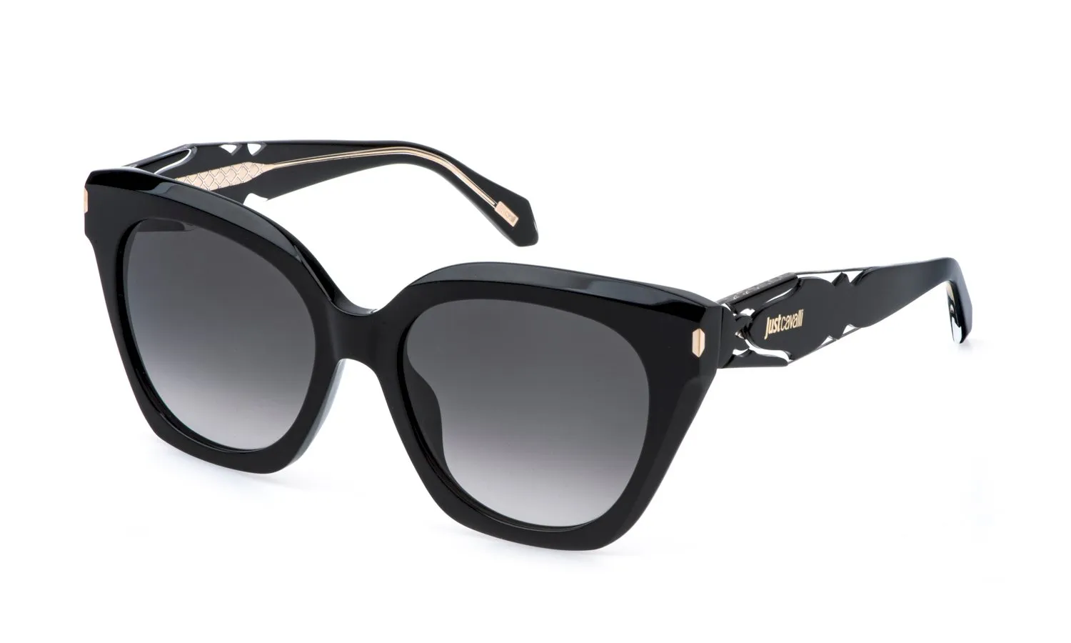 Just Cavalli SJC172 700 Occhiali da sole Acetato Nero Fumo Farfalla Normale Sfumato - immagine 1