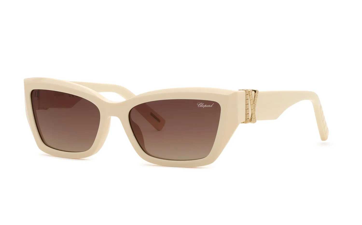 Chopard SCH416M 06Y1 Occhiali da sole Acetato Beige Marrone Squadrata Antiriflesso Sfumato - immagine 1