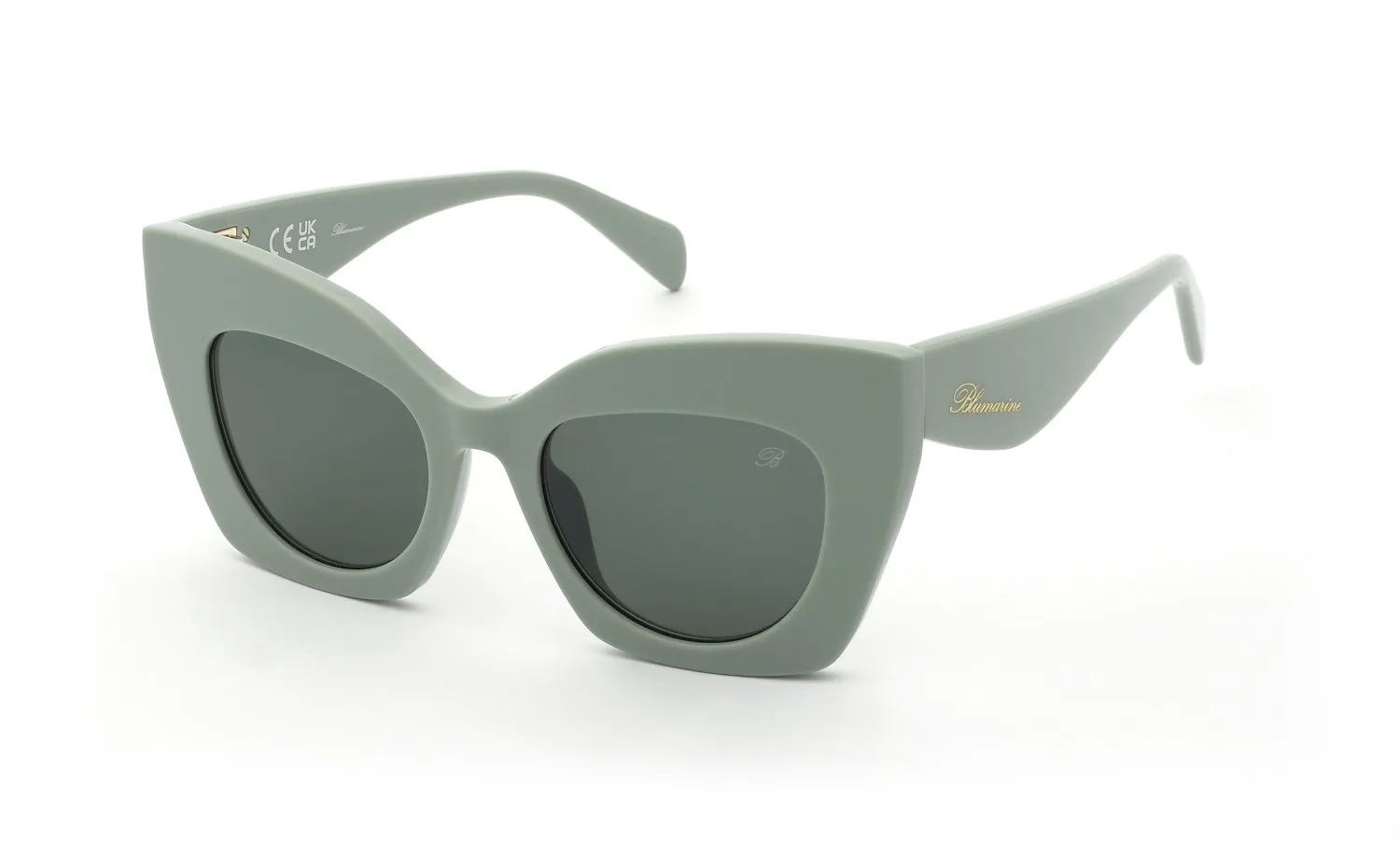 Blumarine SBM902 0T50 Occhiali da sole Acetato Verde Verde Farfalla Normale - immagine 1