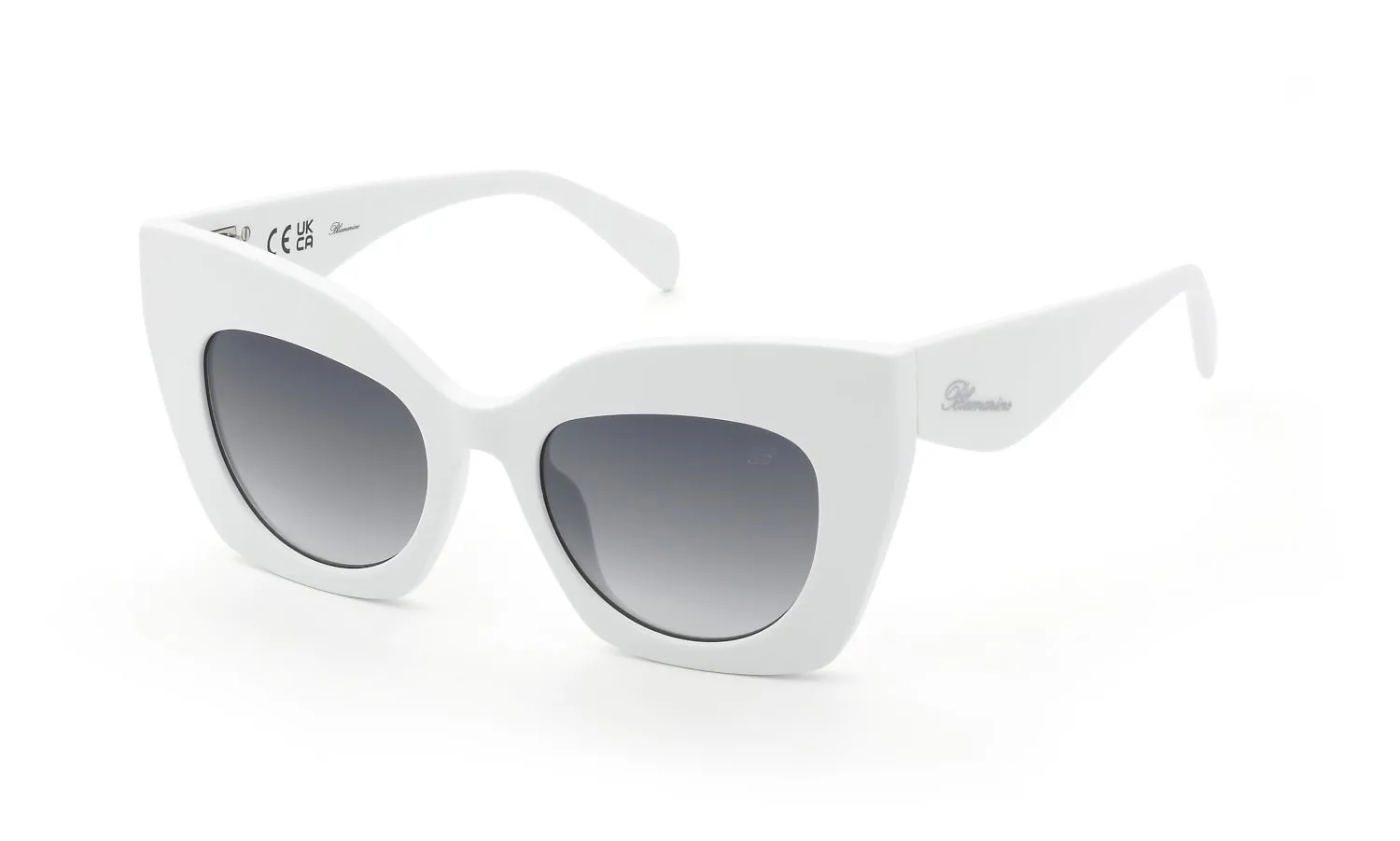 Blumarine SBM902 847 Occhiali da sole Acetato Bianco Fumo Farfalla Normale Sfumato - immagine 1