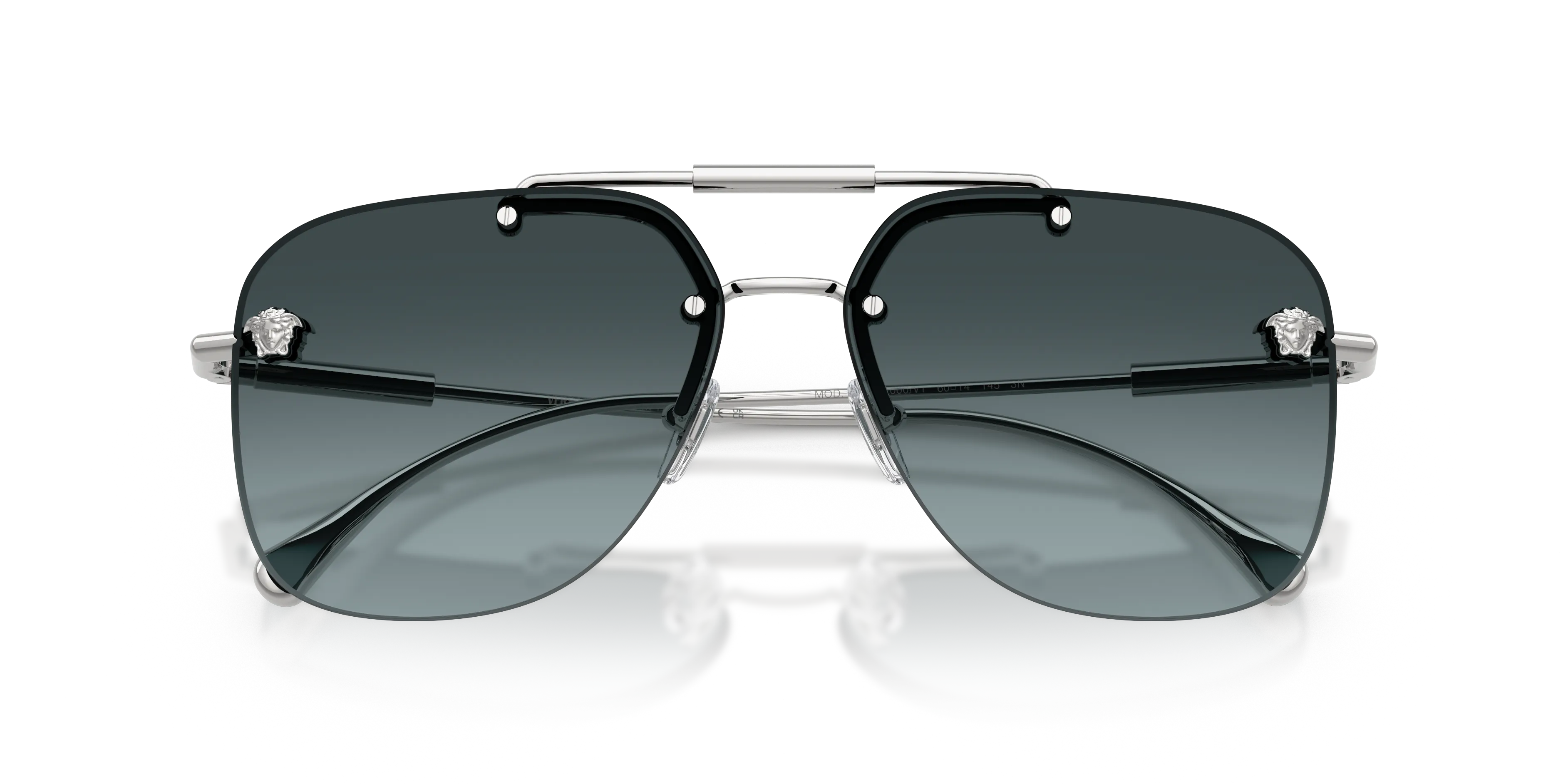 Versace VE2296 1000V1 Occhiali da sole Metallo Argento Blu Squadrata Normale Sfumato - immagine 2