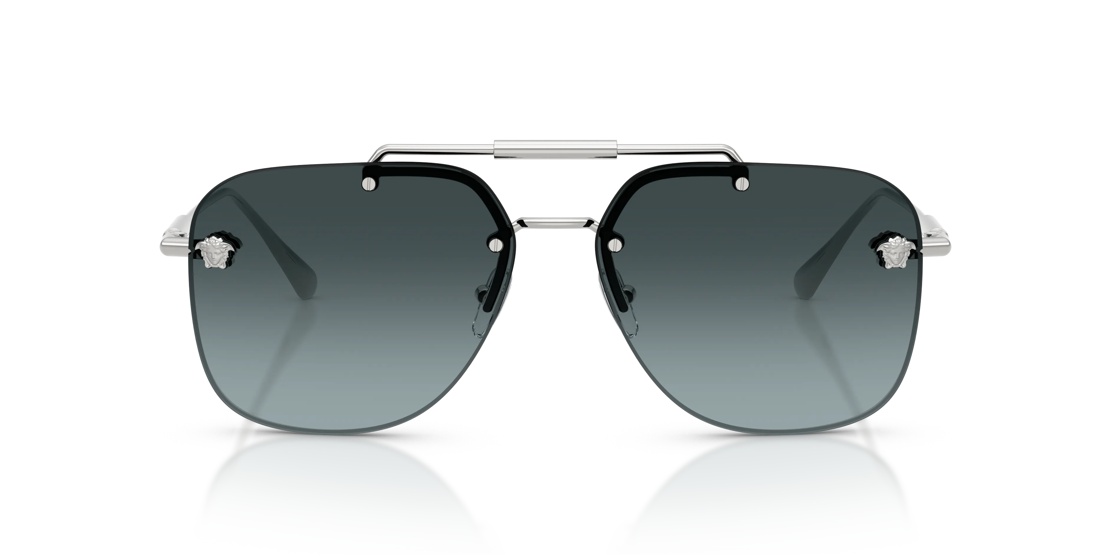 Versace VE2296 1000V1 Occhiali da sole Metallo Argento Blu Squadrata Normale Sfumato - immagine 3