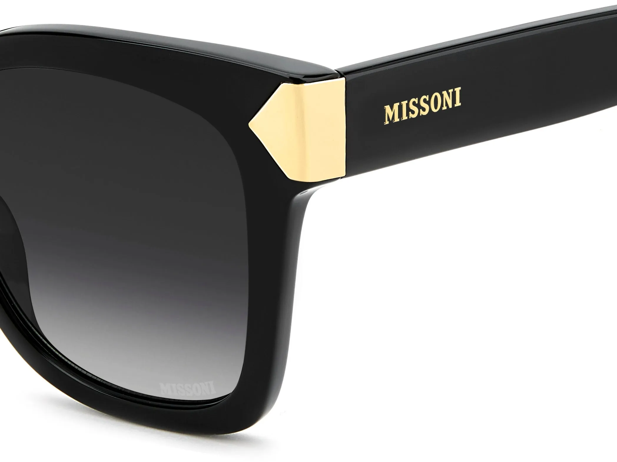 Missoni MIS 0284/S 807/9O Occhiali da sole Acetato Nero Grigio Squadrata Normale Sfumato - immagine 3