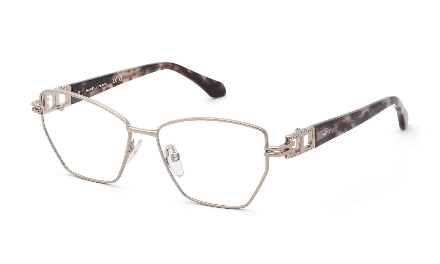 Twinset VTW125 0E59 Montature da vista Metallo Oro Geometrica - immagine 1