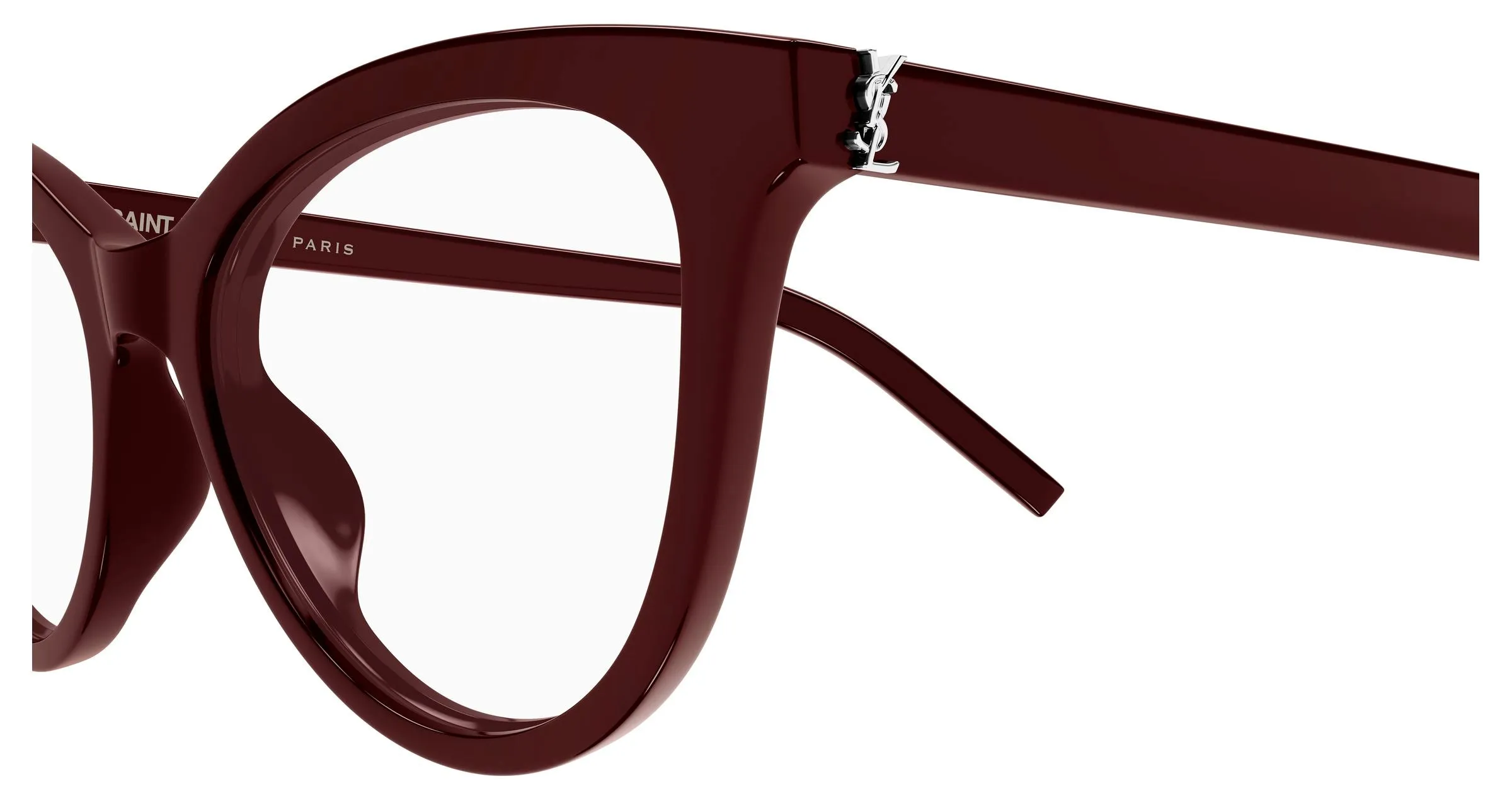 SAINT LAURENT SL M164 011 Montature da vista Acetato Bordeaux Trasparente Cat Eye Antiriflesso - immagine 3