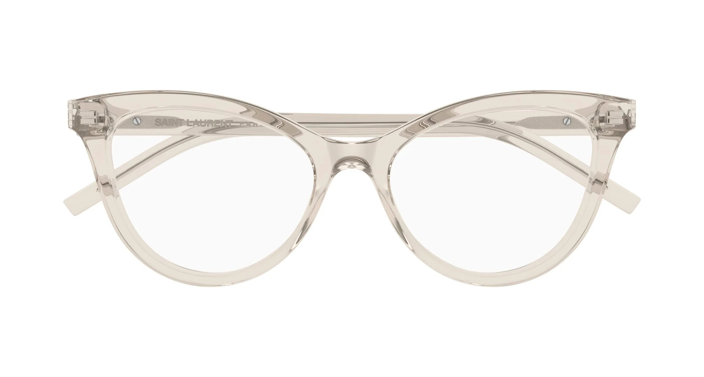 SAINT LAURENT SL M164 010 Montature da vista Acetato Beige Trasparente Cat Eye Antiriflesso - immagine 2