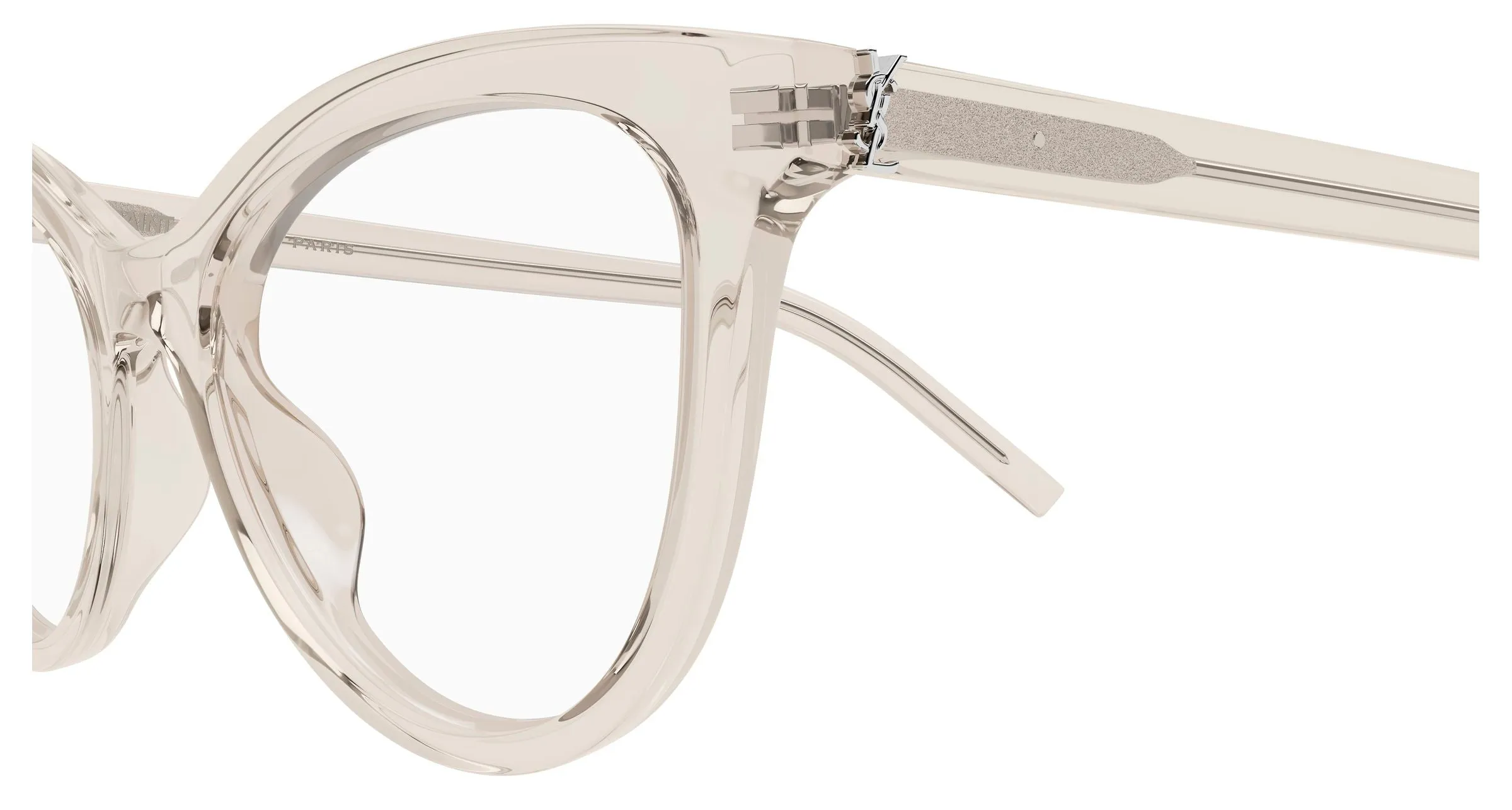 SAINT LAURENT SL M164 010 Montature da vista Acetato Beige Trasparente Cat Eye Antiriflesso - immagine 3