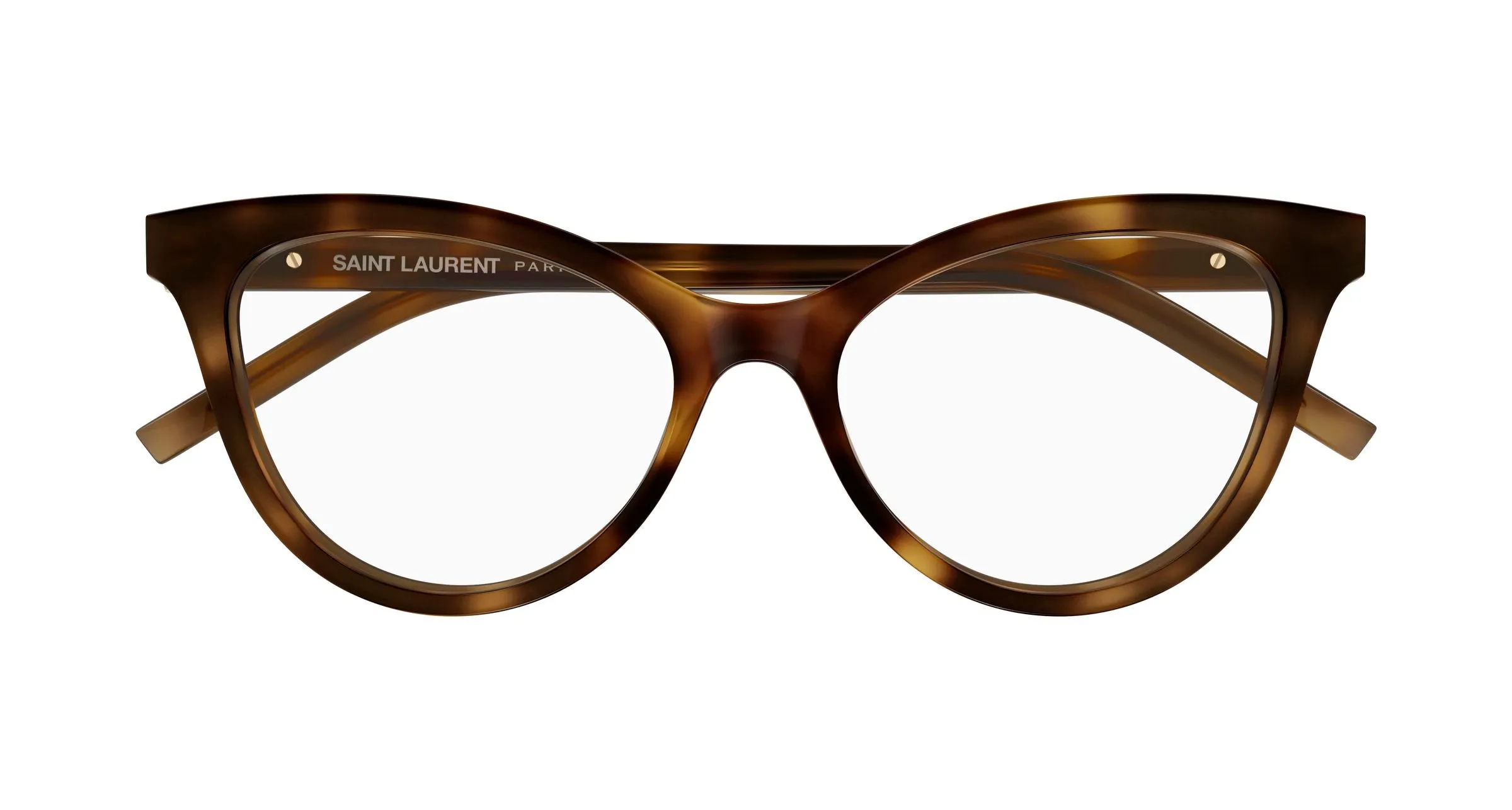 SAINT LAURENT SL M164 009 Montature da vista Acetato Havana Trasparente Cat Eye Antiriflesso - immagine 2