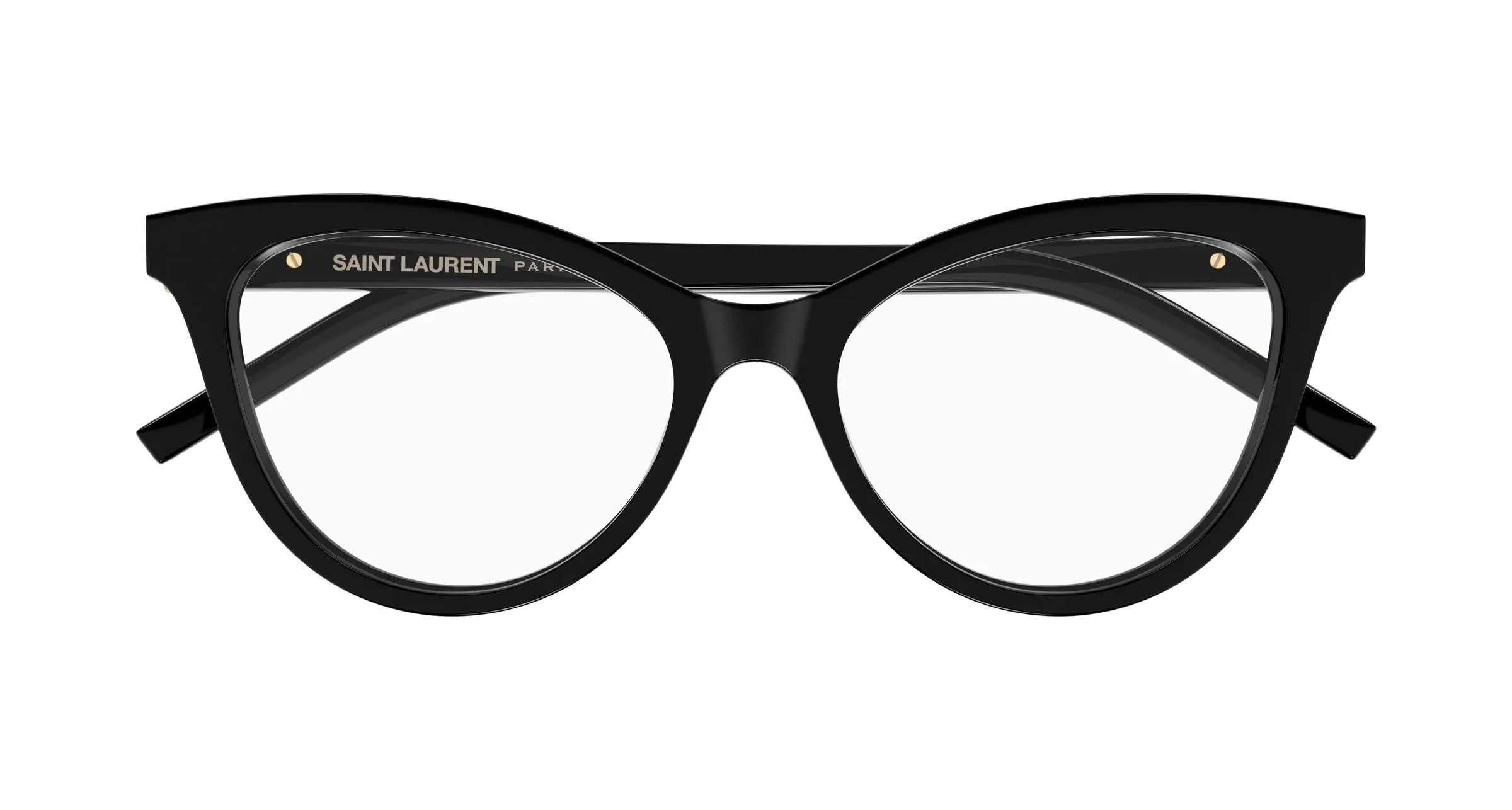SAINT LAURENT SL M164 007 Montature da vista Acetato Nero Trasparente Cat Eye Antiriflesso - immagine 2