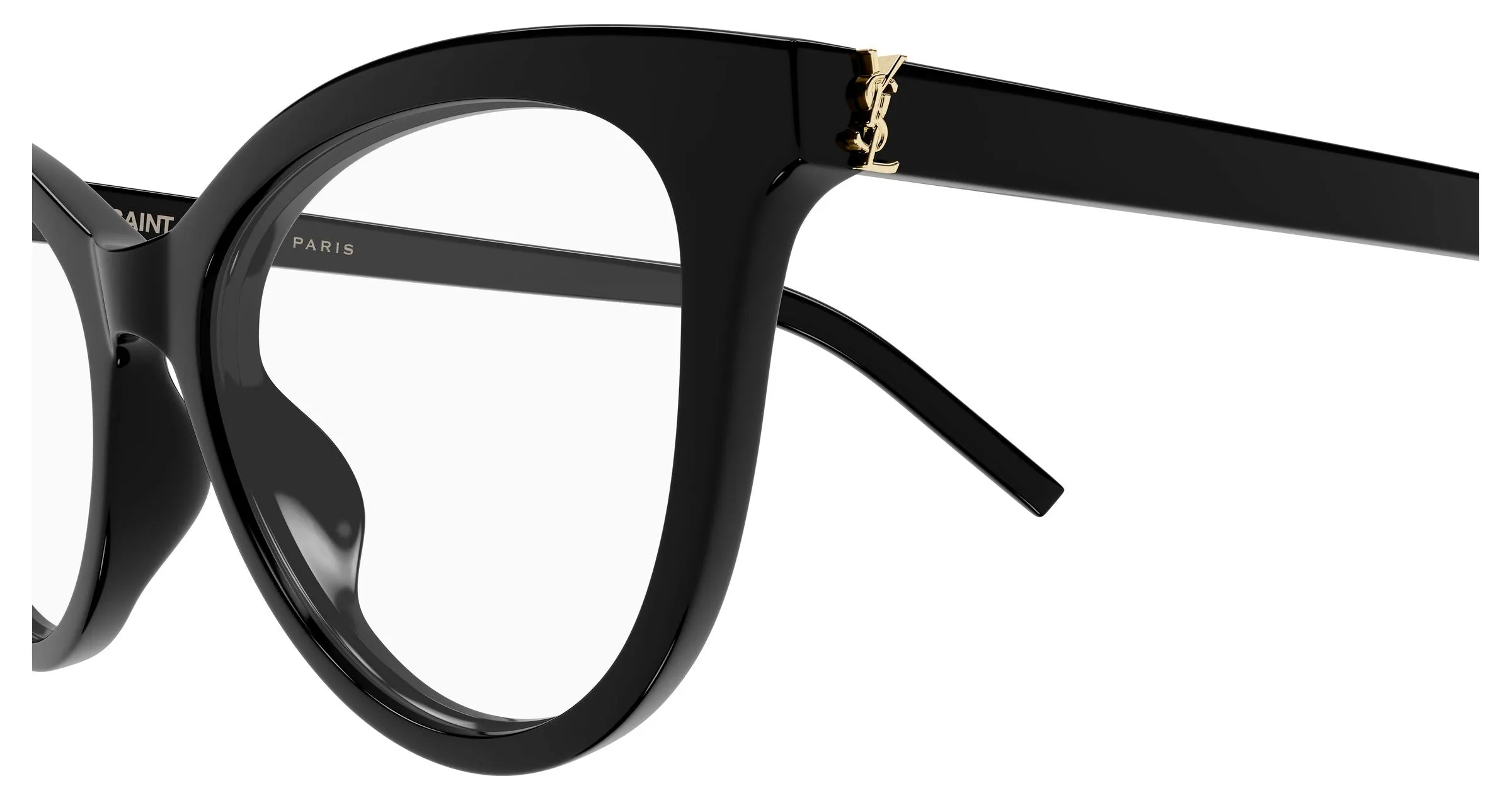 SAINT LAURENT SL M164 007 Montature da vista Acetato Nero Trasparente Cat Eye Antiriflesso - immagine 3
