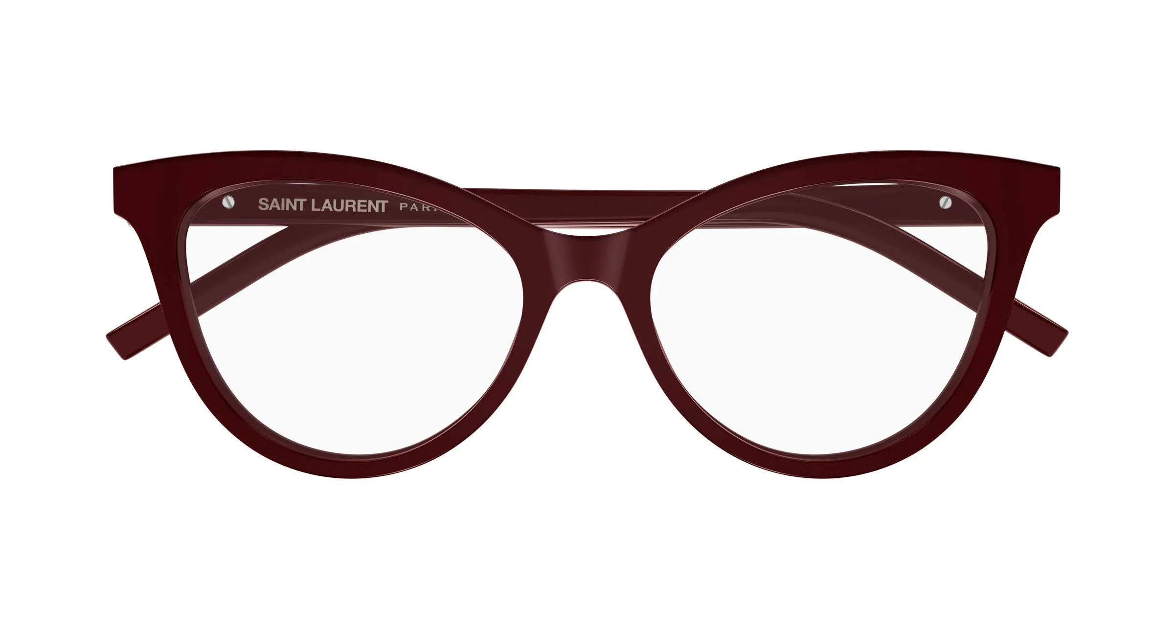 SAINT LAURENT SL M164 005 Montature da vista Acetato Bordeaux Trasparente Cat Eye Antiriflesso - immagine 2