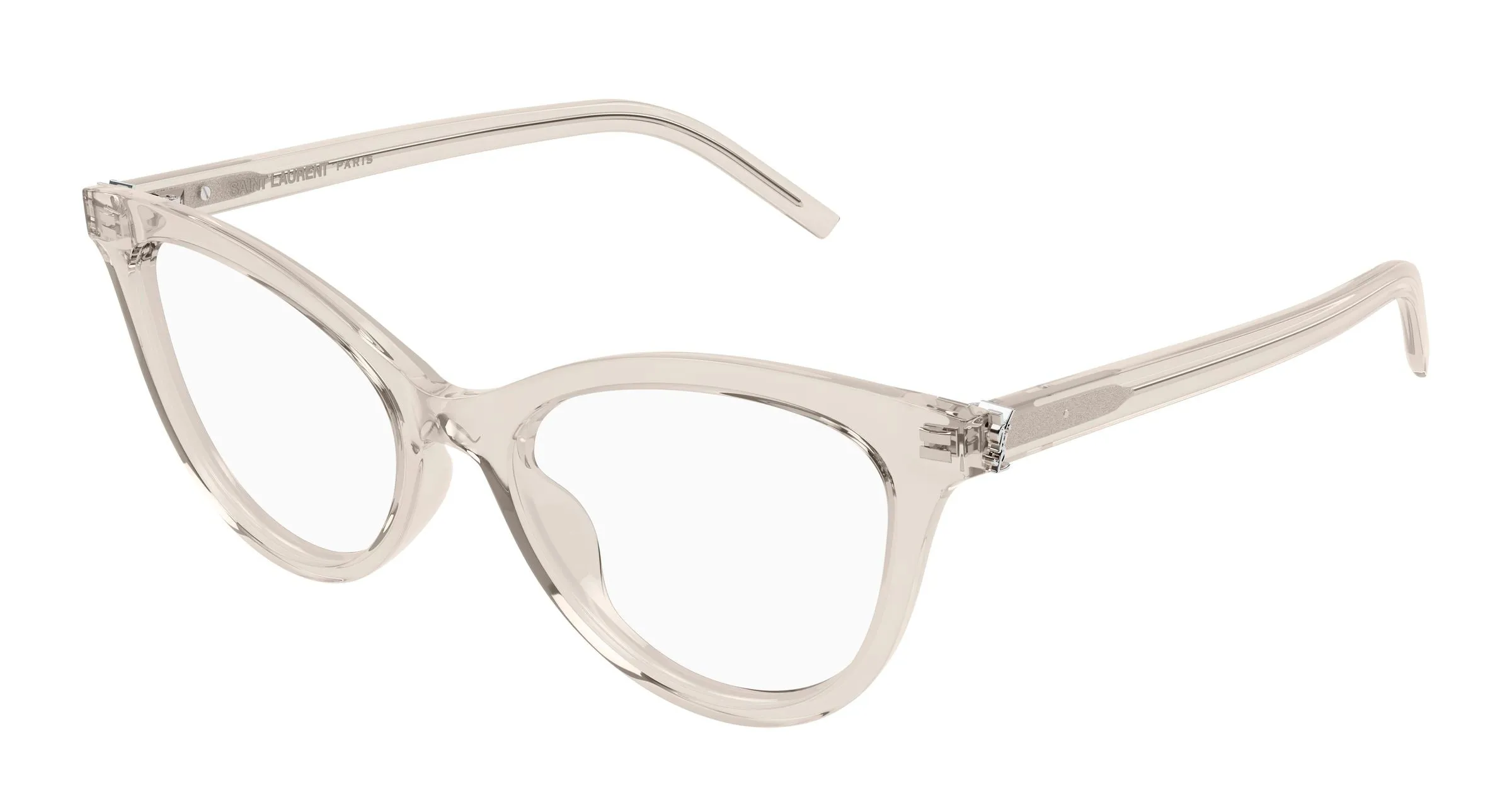 SAINT LAURENT SL M164 004 Montature da vista Acetato Beige Trasparente Cat Eye Antiriflesso - immagine 1