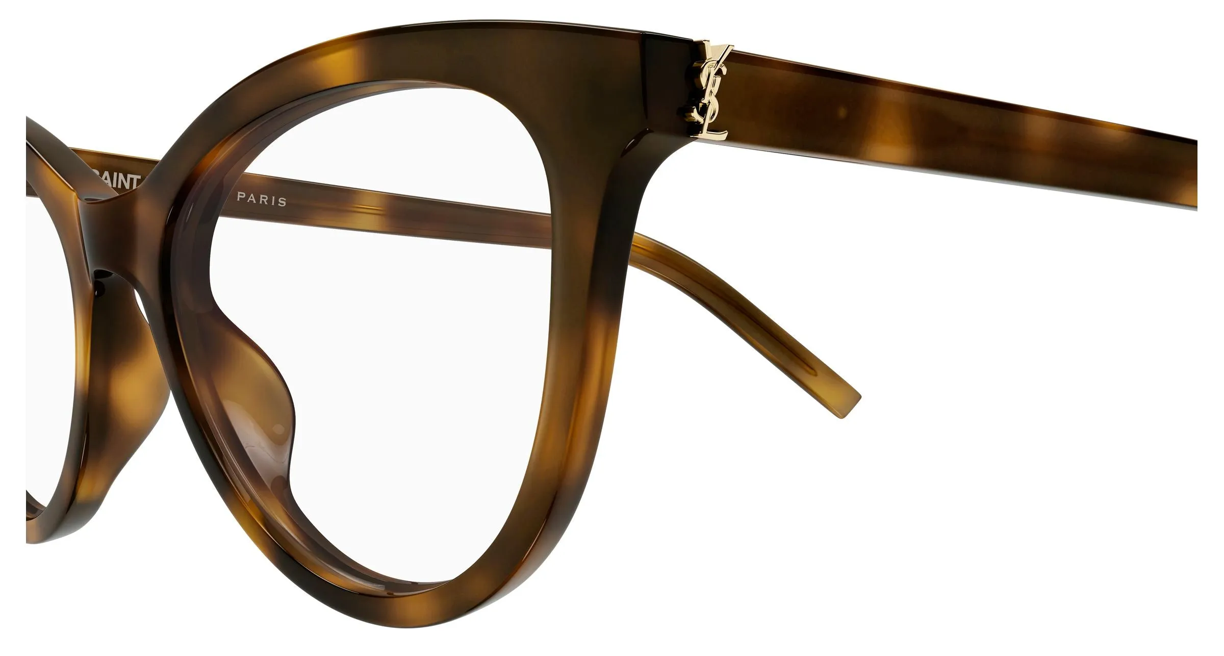 SAINT LAURENT SL M164 003 Montature da vista Acetato Havana Trasparente Cat Eye Antiriflesso - immagine 3