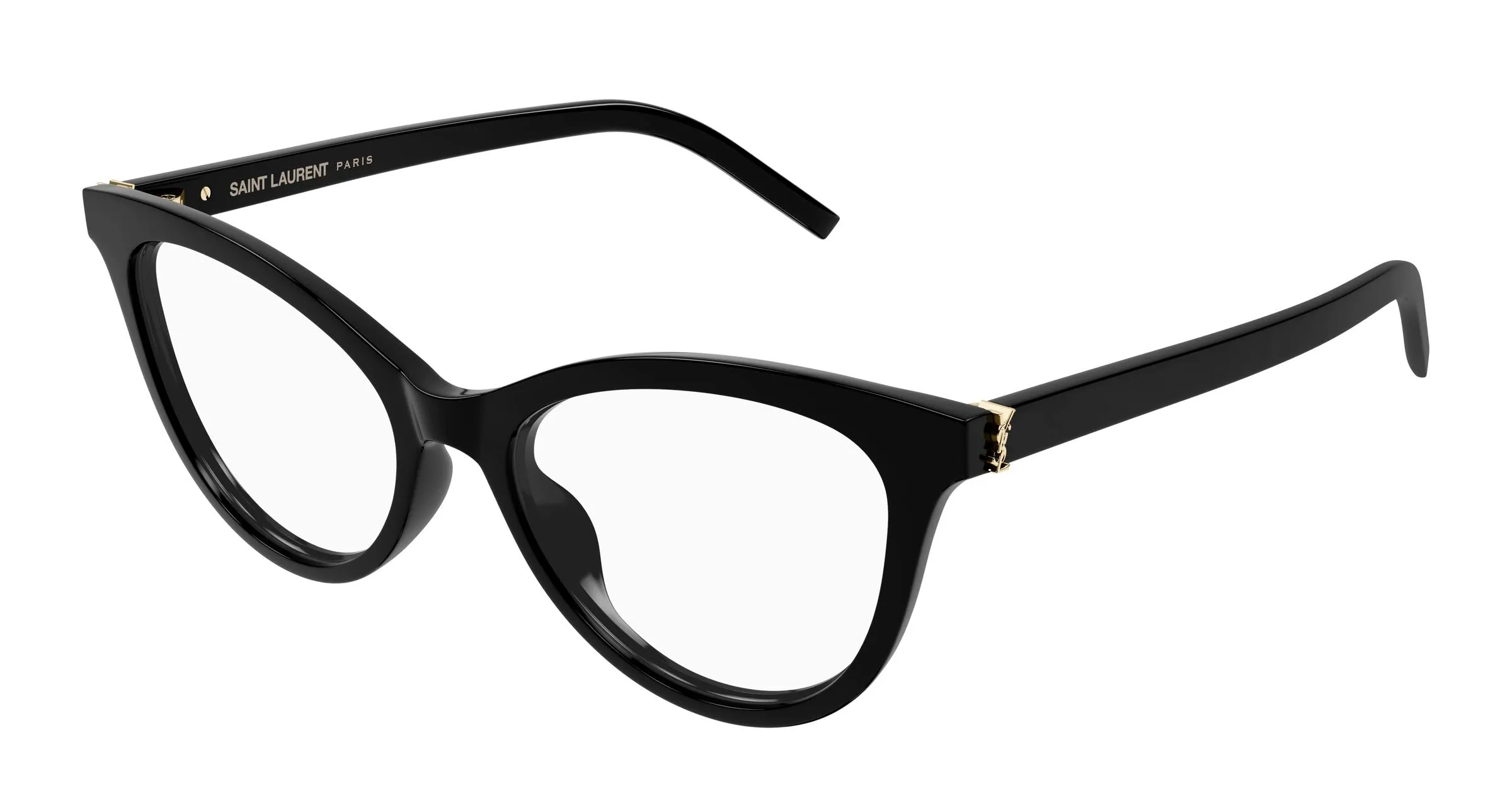 SAINT LAURENT SL M164 001 Montature da vista Acetato Nero Trasparente Cat Eye Antiriflesso - immagine 1