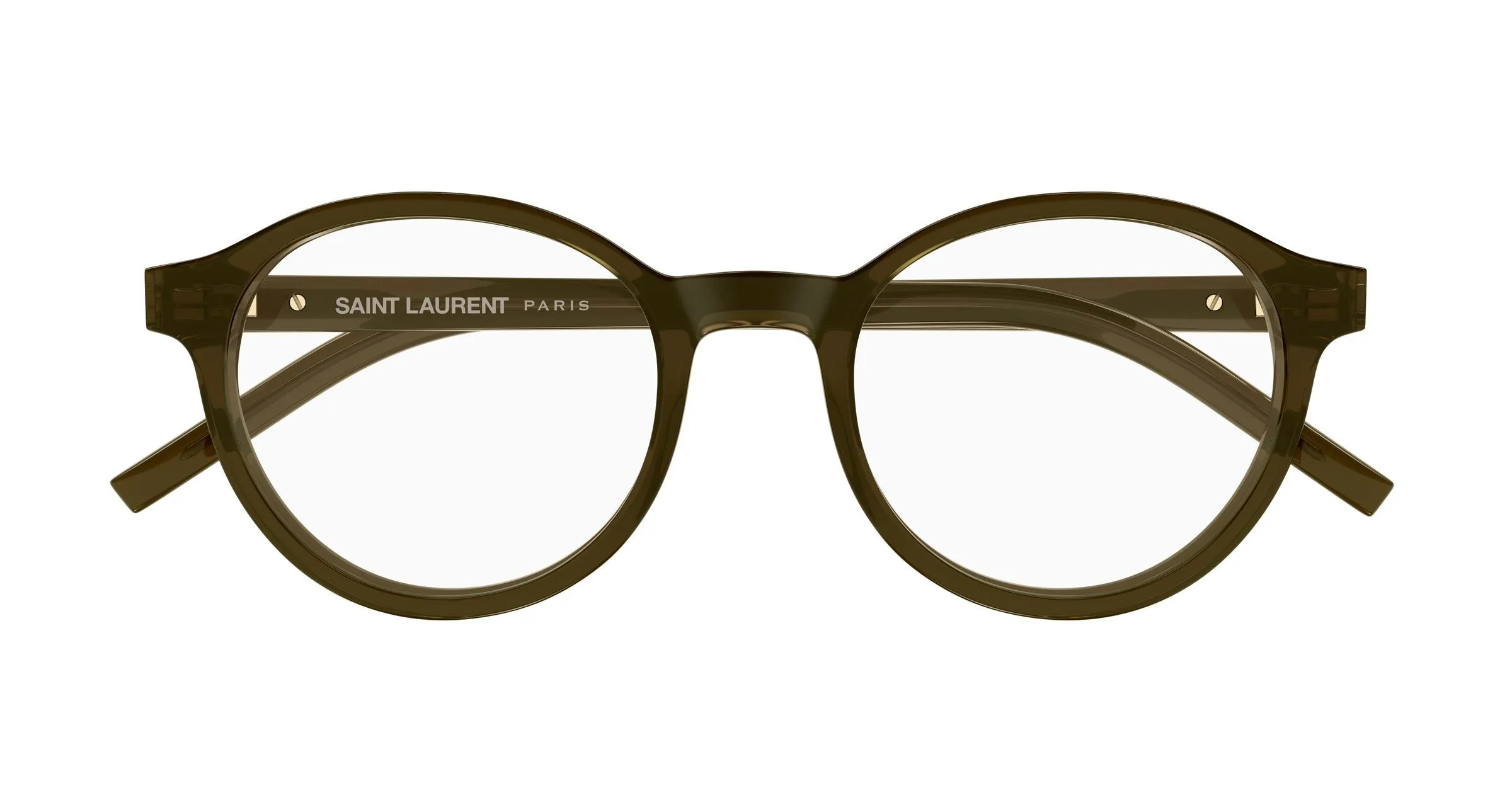 SAINT LAURENT SL M163 005 Montature da vista Acetato Marrone Trasparente Rotonda Antiriflesso - immagine 2