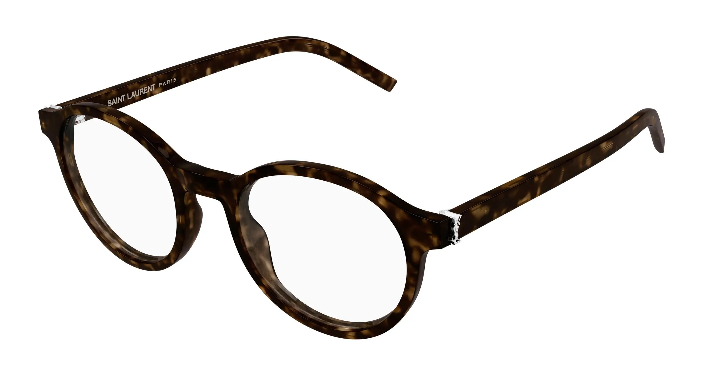 SAINT LAURENT SL M163 002 Montature da vista Acetato Havana Trasparente Rotonda Antiriflesso - immagine 1