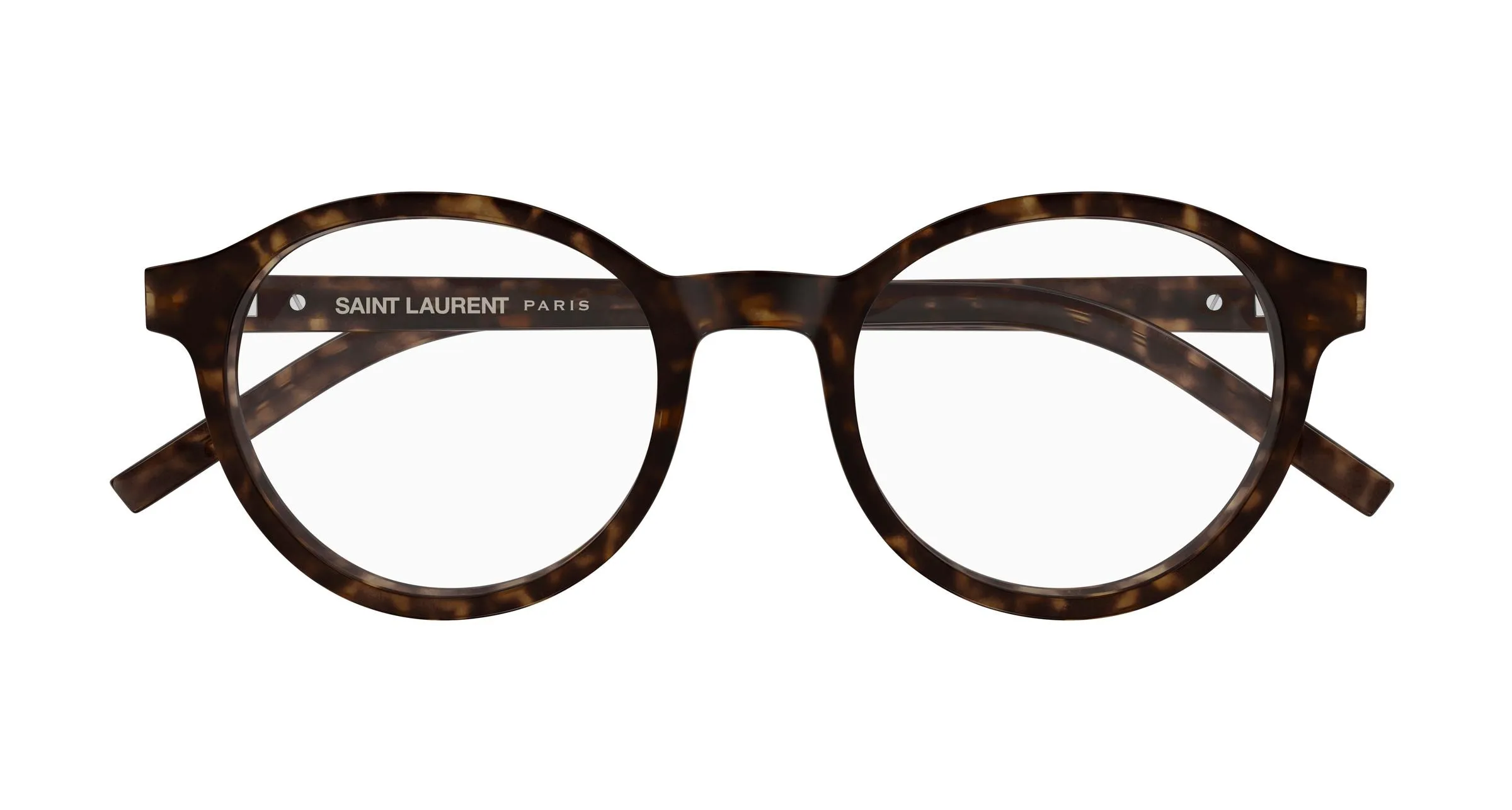 SAINT LAURENT SL M163 002 Montature da vista Acetato Havana Trasparente Rotonda Antiriflesso - immagine 2