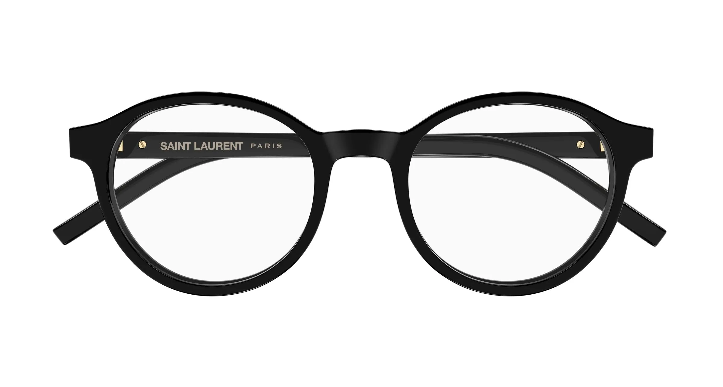 SAINT LAURENT SL M163 001 Montature da vista Acetato Nero Trasparente Rotonda Antiriflesso - immagine 2