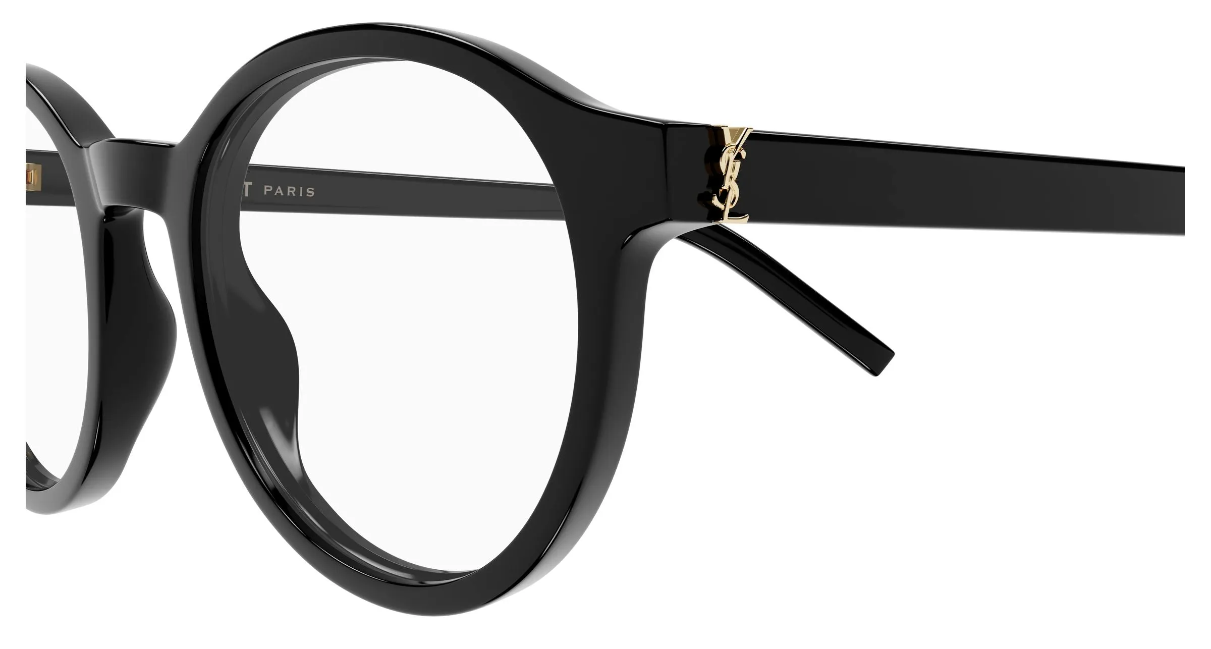 SAINT LAURENT SL M163 001 Montature da vista Acetato Nero Trasparente Rotonda Antiriflesso - immagine 3
