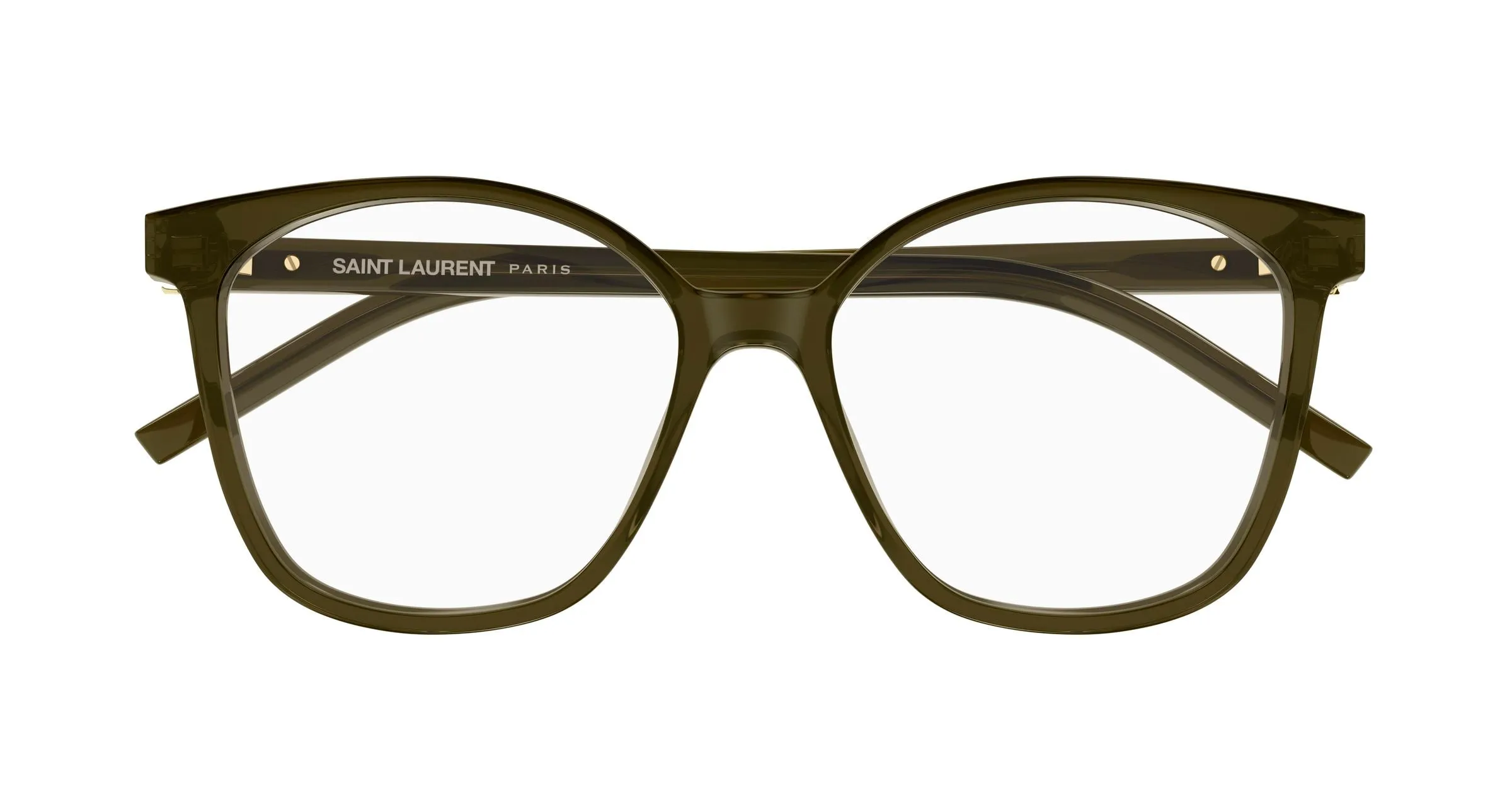 SAINT LAURENT SL M162 005 Montature da vista Acetato Marrone Trasparente Rotonda Antiriflesso - immagine 2
