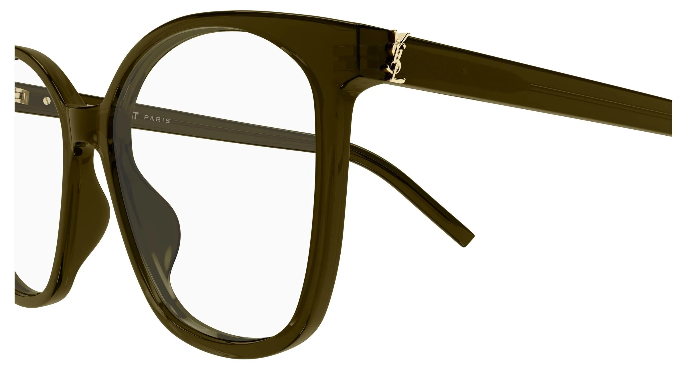 SAINT LAURENT SL M162 005 Montature da vista Acetato Marrone Trasparente Rotonda Antiriflesso - immagine 3