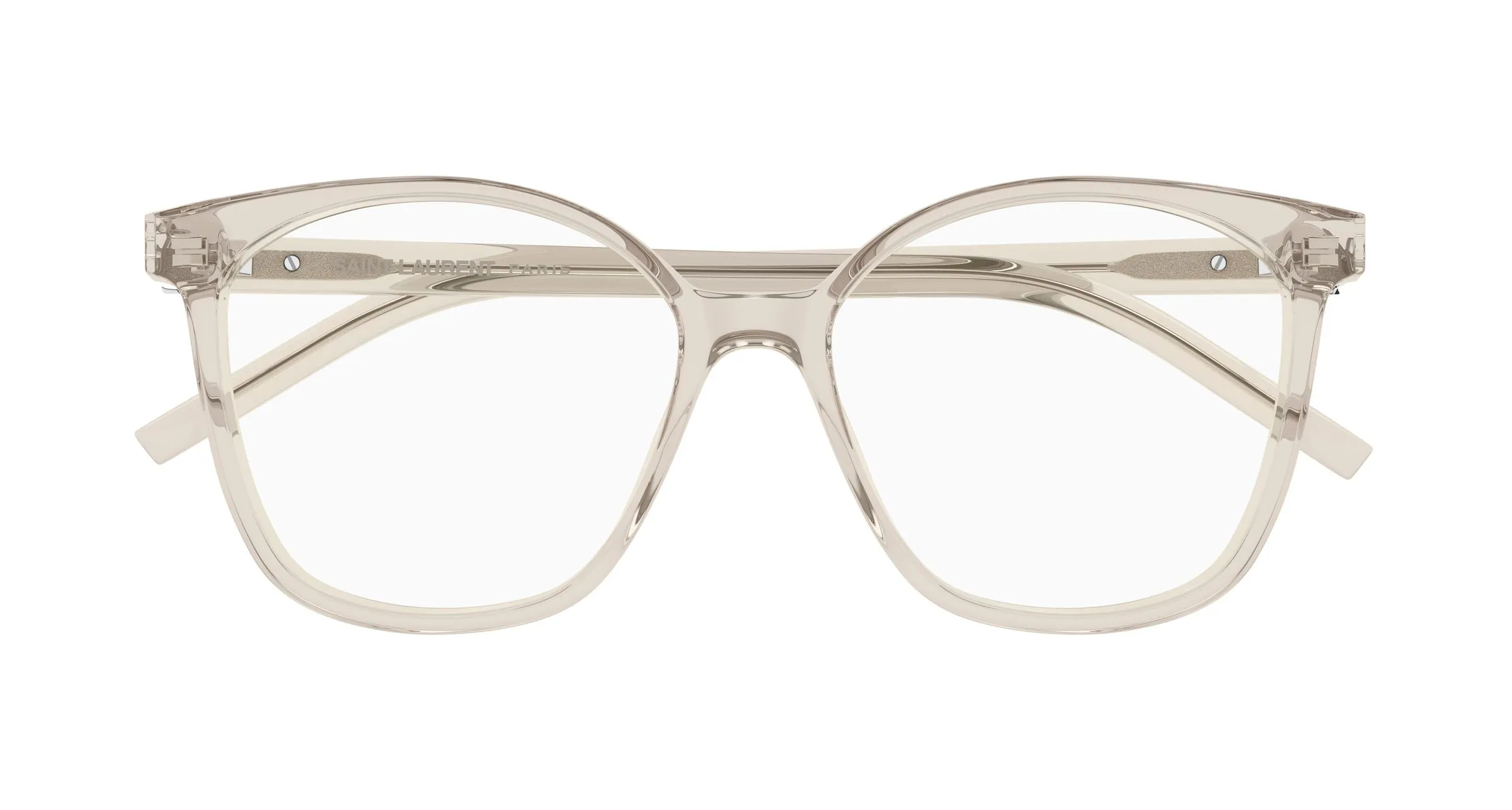 SAINT LAURENT SL M162 004 Montature da vista Acetato Beige Trasparente Rotonda Antiriflesso - immagine 2